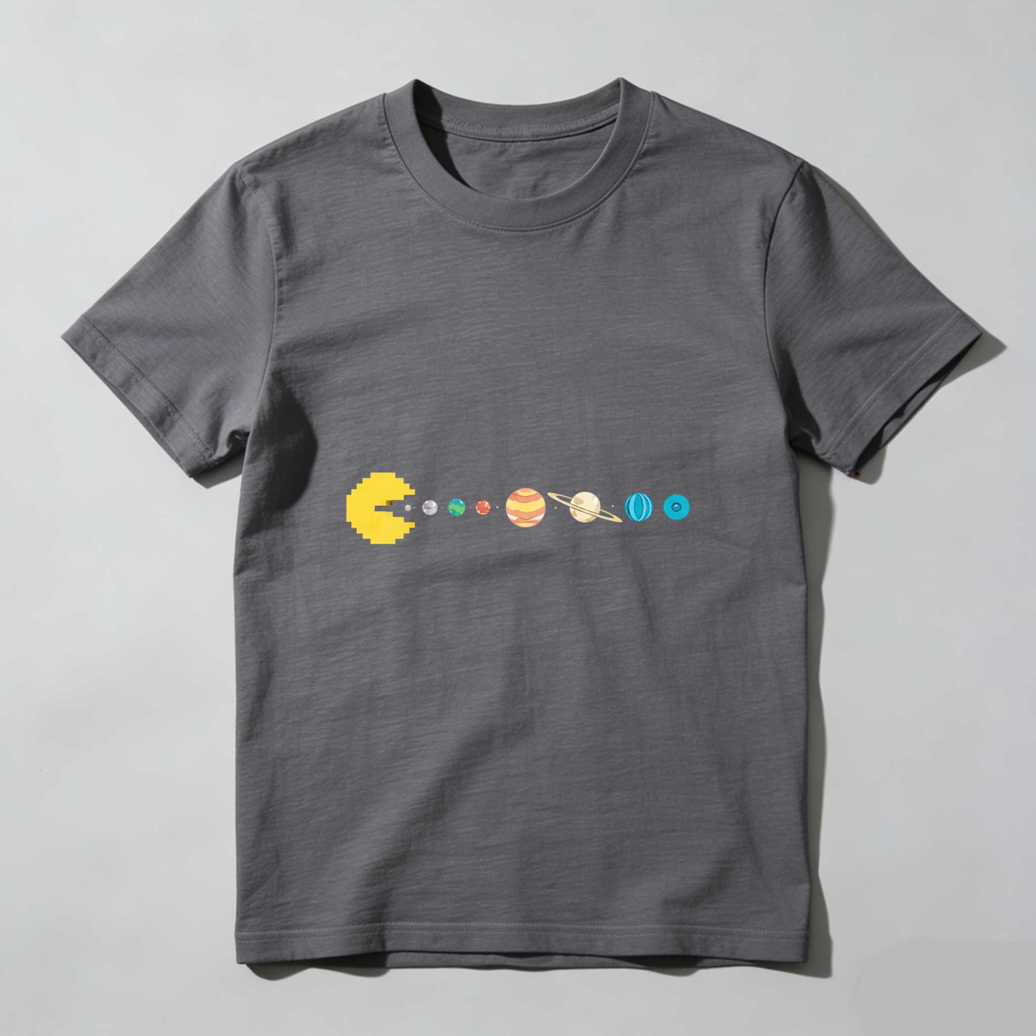 Dorawear™ Pacman Solar System Pure Cotton Short Sleeve T Shirt-Dorawear