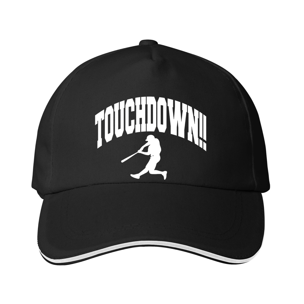 Dorawear™ Baseball Cap Touchdown Text And Baseball Player Silhouette Sports Game