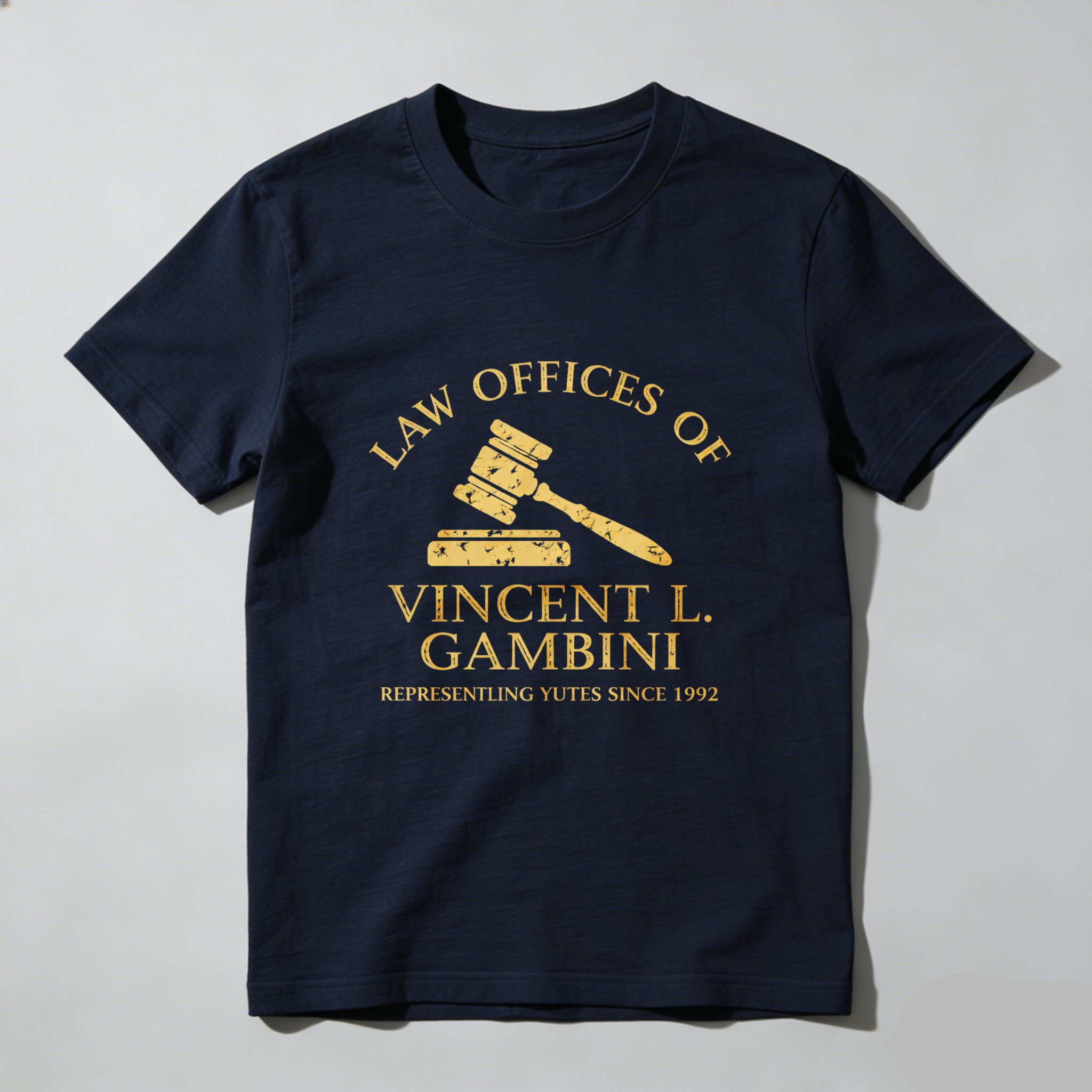 Dorawear™ Law Offices Of Vincent L Gambini Representing Yutes Since 1992 Pure Cotton Short Sleeve T Shirt-Dorawear
