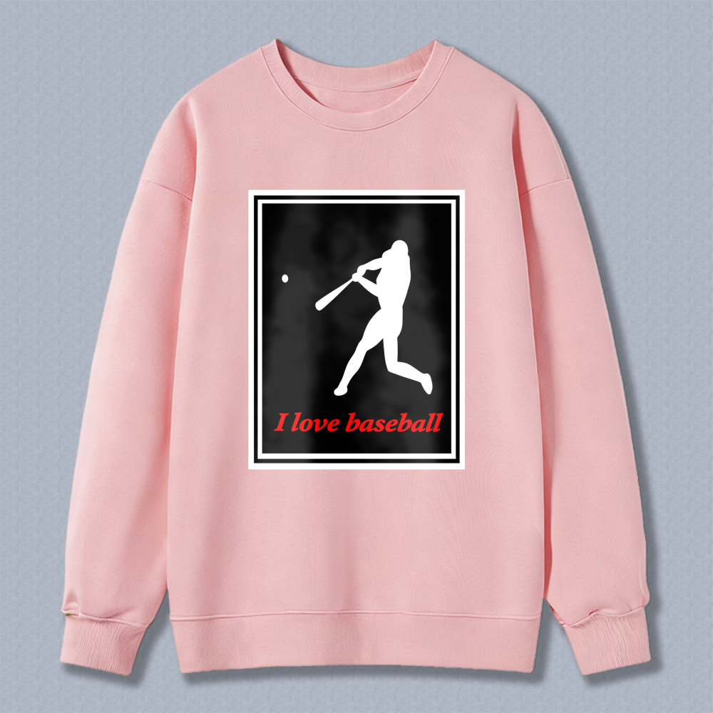 Dorawear™ Baseball Player Silhouette I Love Baseball Unisex Classic Sweatshirt
