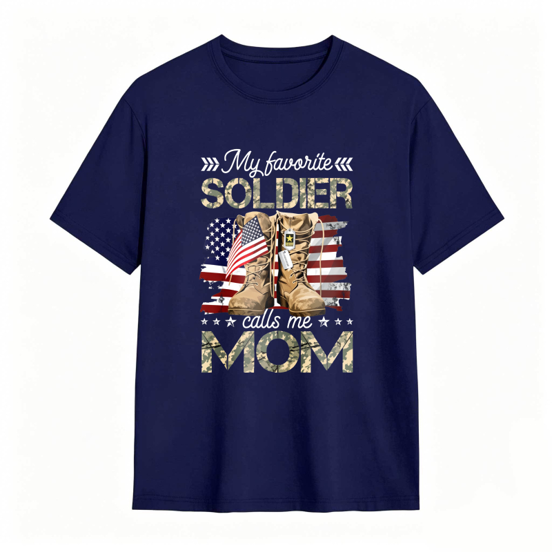 Dorawear™ Soldier Mom American Flag And Military Boots Design Unisex Classic T-shirt