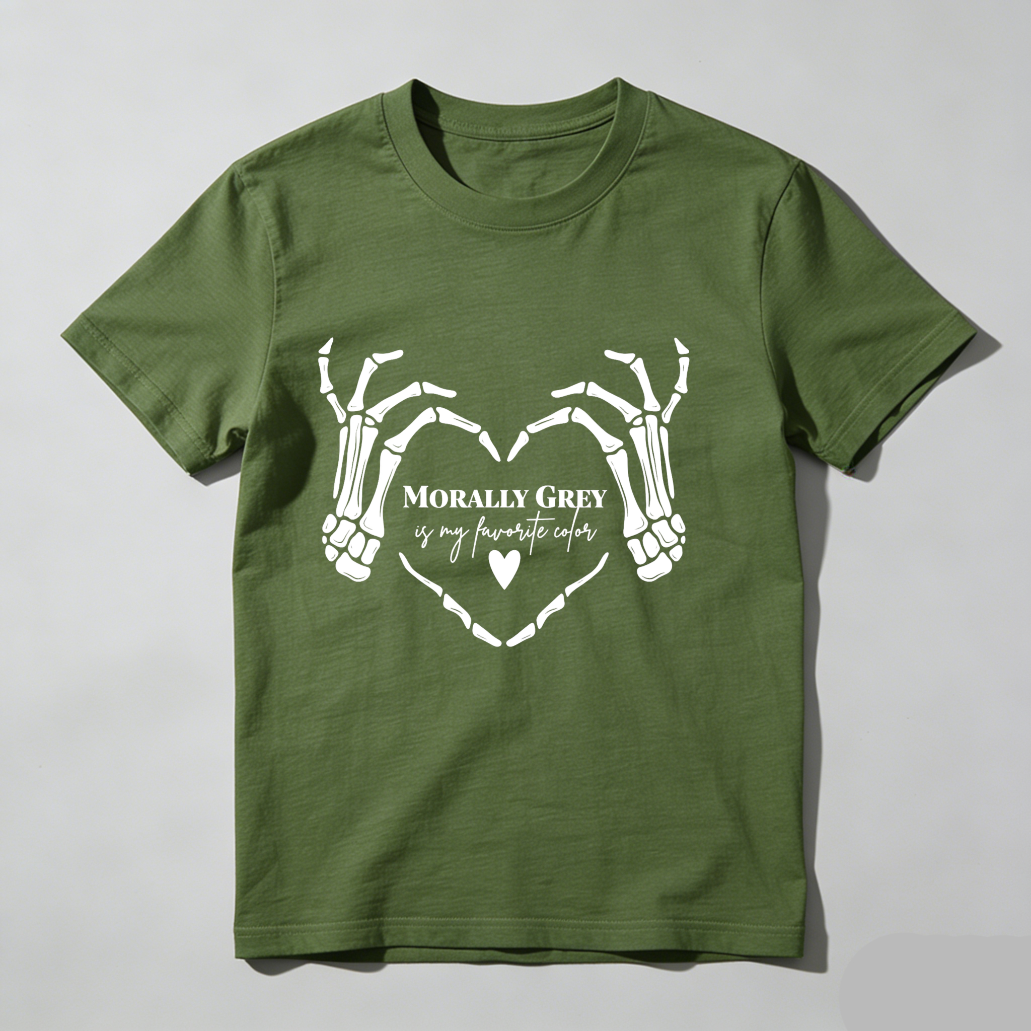 Dorawear Skeleton Hands Form Heart With Text T Shirt