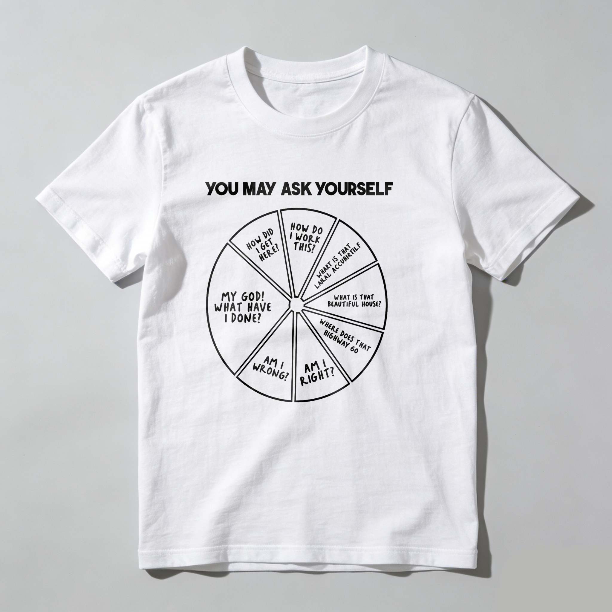Dorawear™ You May Ask Yourself Wheel Of Questions T Shirt