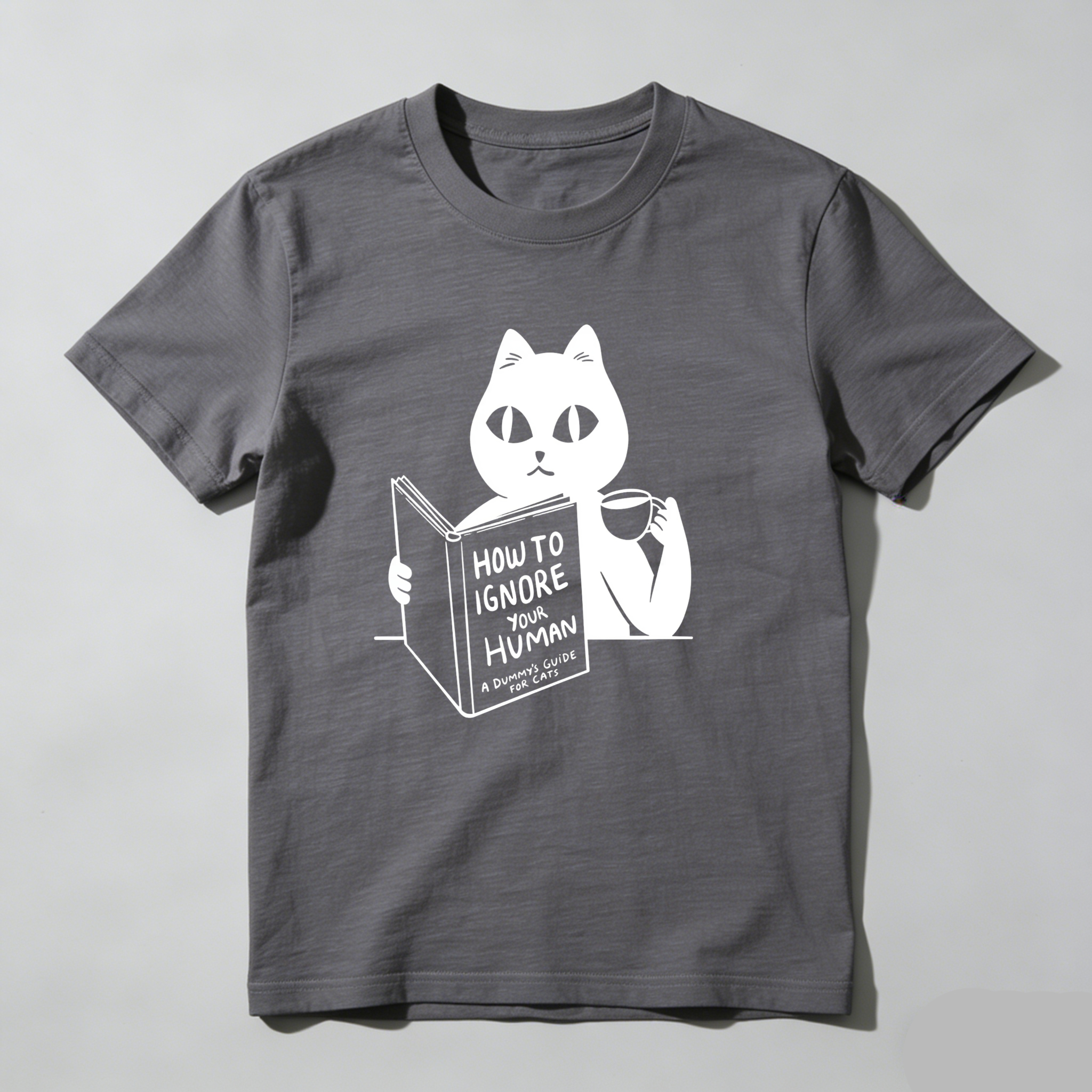 Dorawear Cat Reading Book How To Ignore Your Human T Shirt