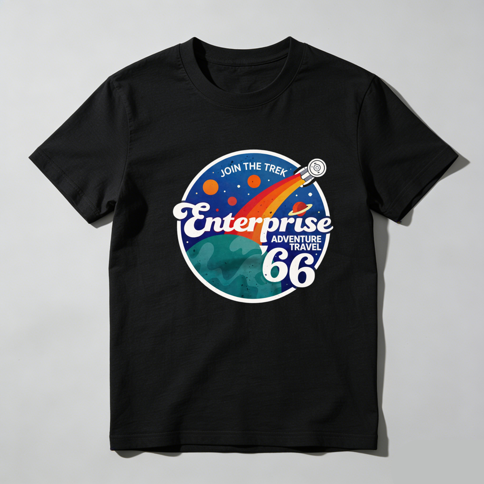 Dorawear™ Enterprise Adventure Travel 66 Join The Trek Pure Cotton Short Sleeve T Shirt-Dorawear
