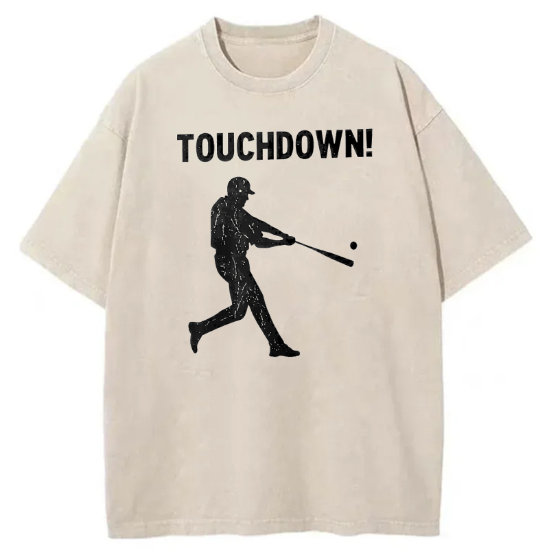 Dorawear™  Touchdown Baseball Player Silhouette Washed Cotton T-Shirt