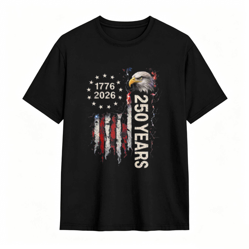 Dorawear™   American Flag Eagle 1776 2026 250 Years Independence Day T-shirt