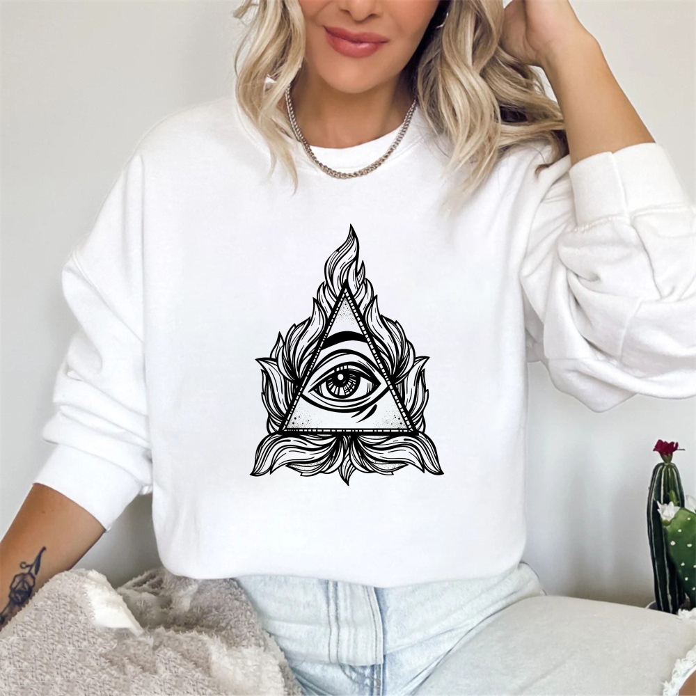 Dorawear™ All Seeing Eye Symbol With Floral Design Unisex Classic Sweatshirt