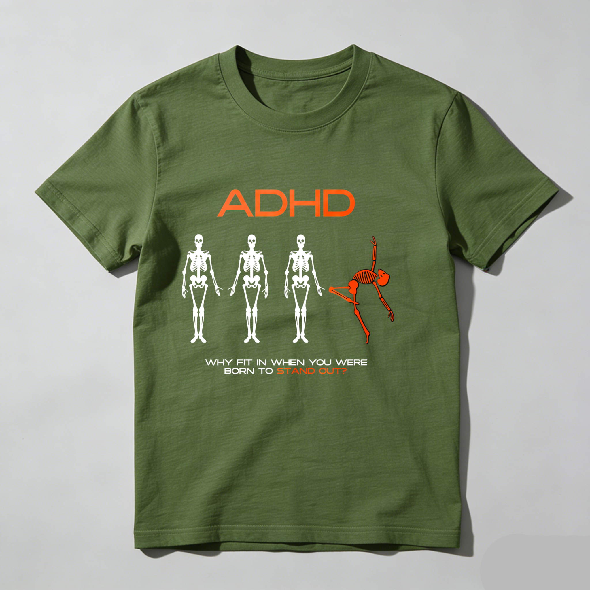 Dorawear™ Adhd Skeletons Standing Out Unique Design T Shirt