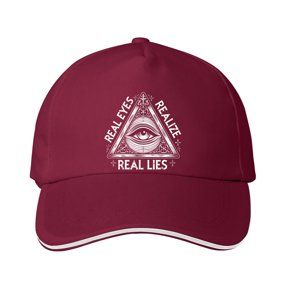 Dorawear™  Baseball Cap With All Seeing Eye And Real Eyes Real Lies Text