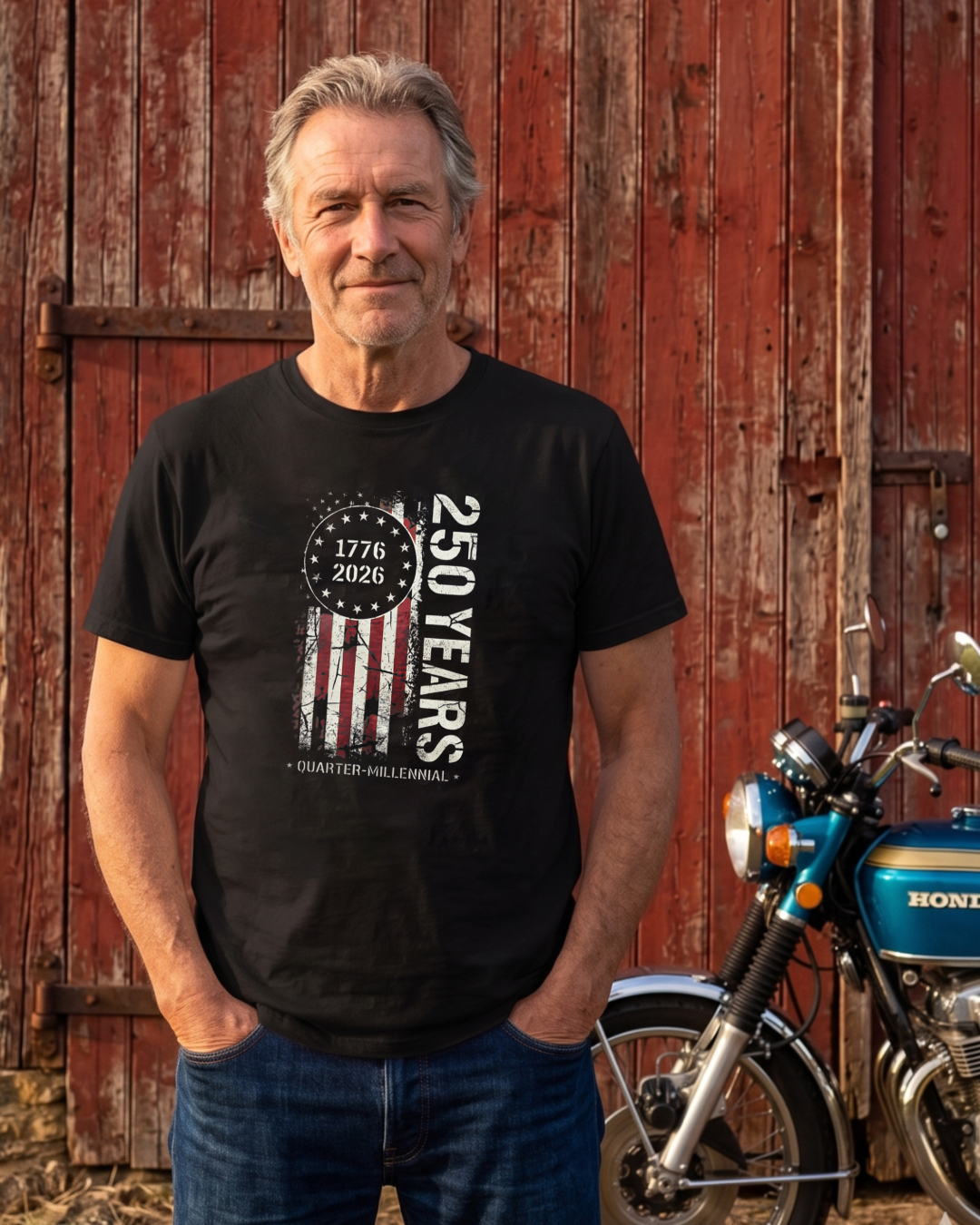 American Flag 1776 2026 250 Years Quarter Millennium T-shirt
