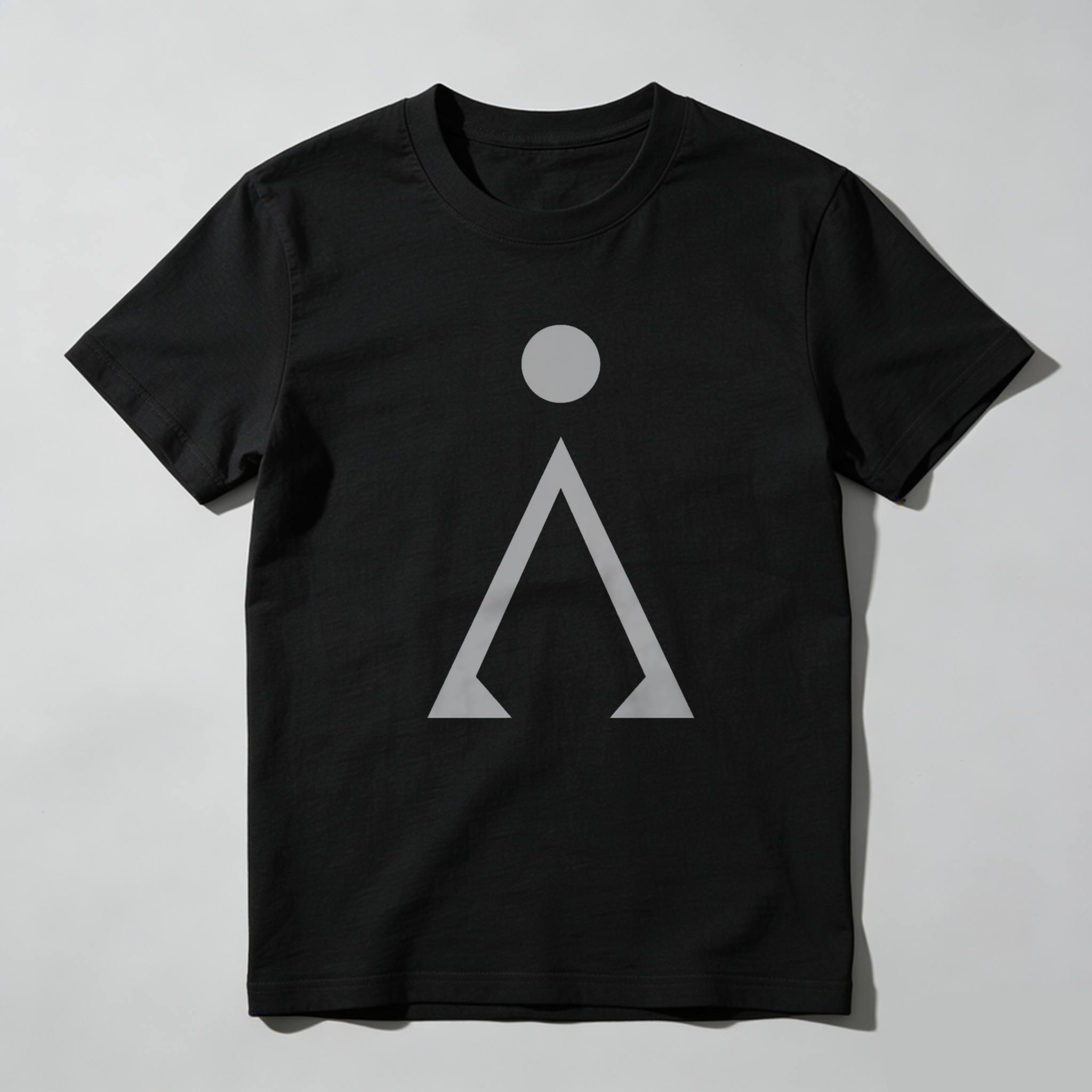 Dorawear Gray Circle Above Triangle Shape T Shirt