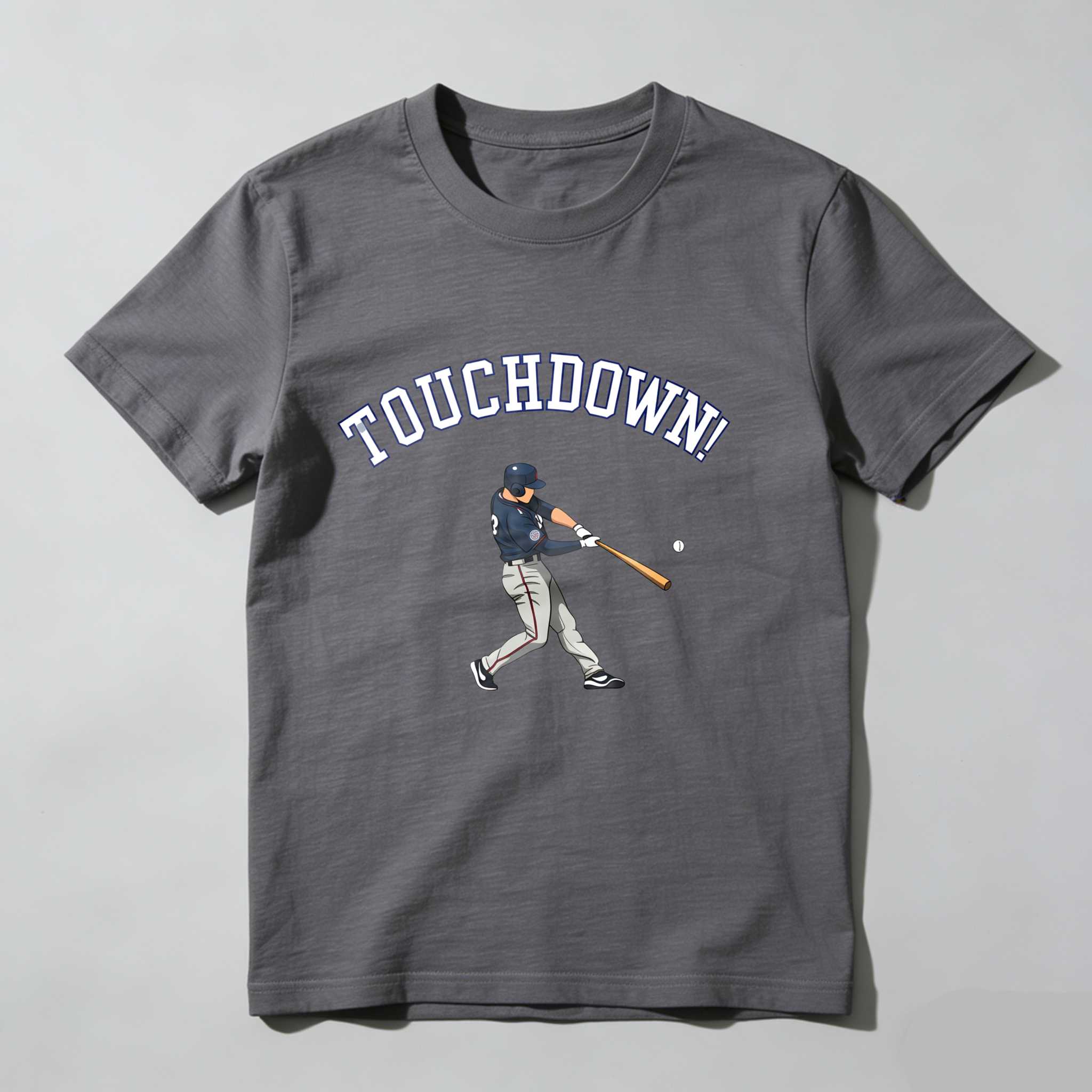 Dorawear™ Dynamic Baseball Player Touchdown Bat Swing T-Shirt