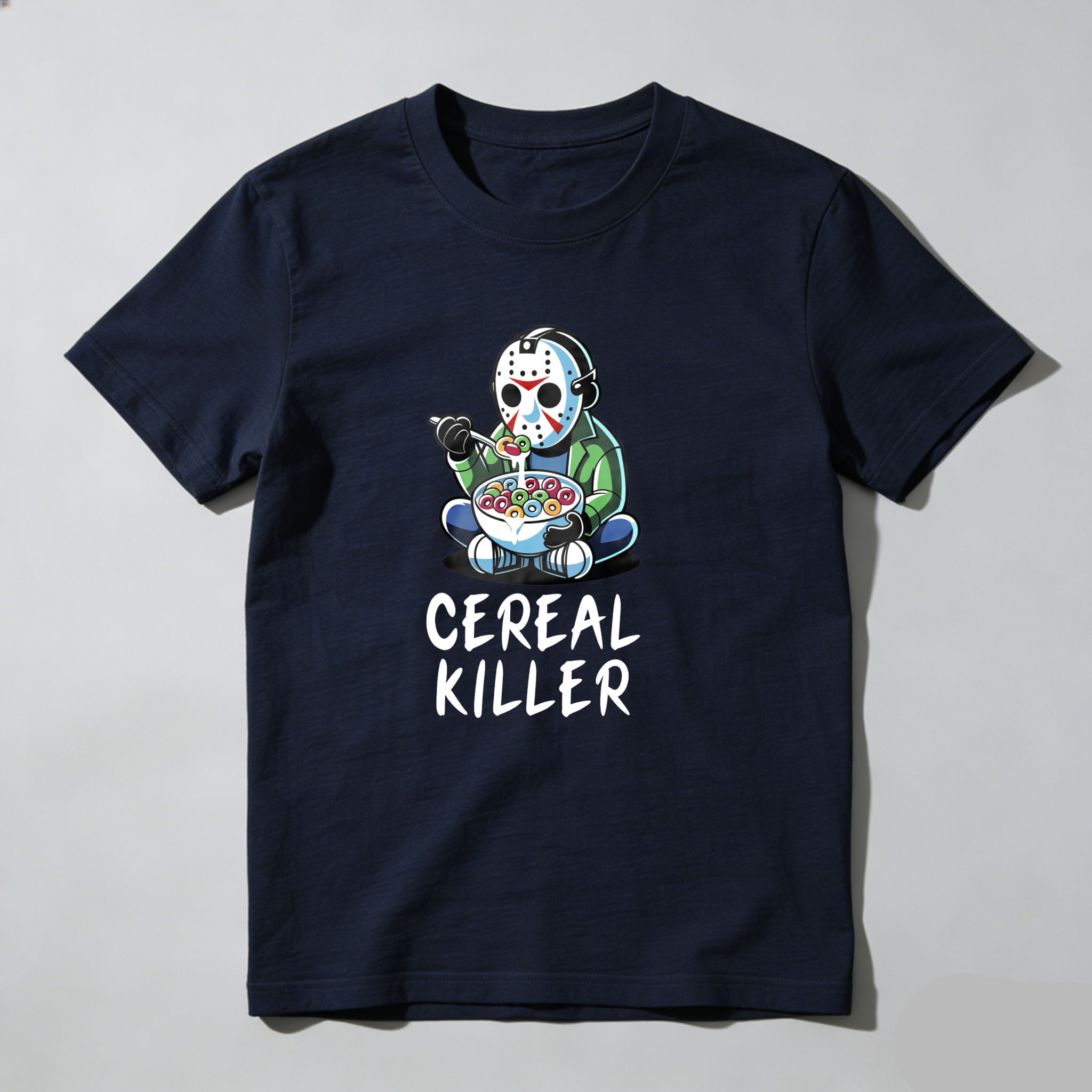 Cereal Killer Character Eating Cereal tshirt 100% cotton