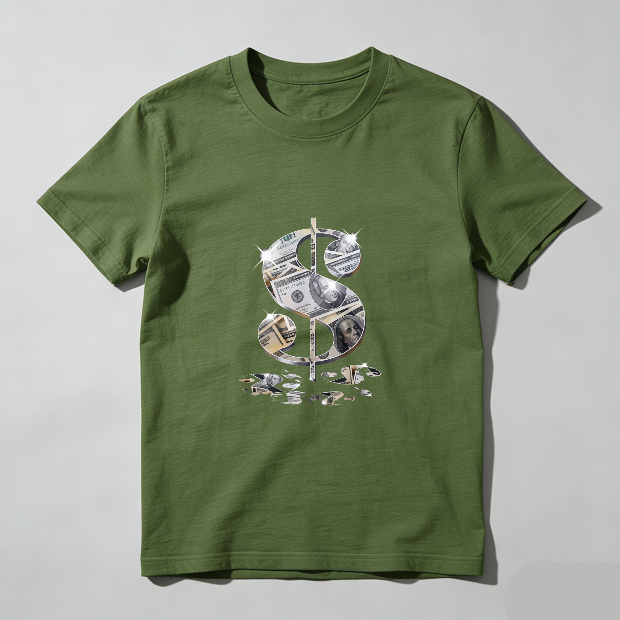 Dorawear™  Dollar Sign Made Of Money Bills T Shirt