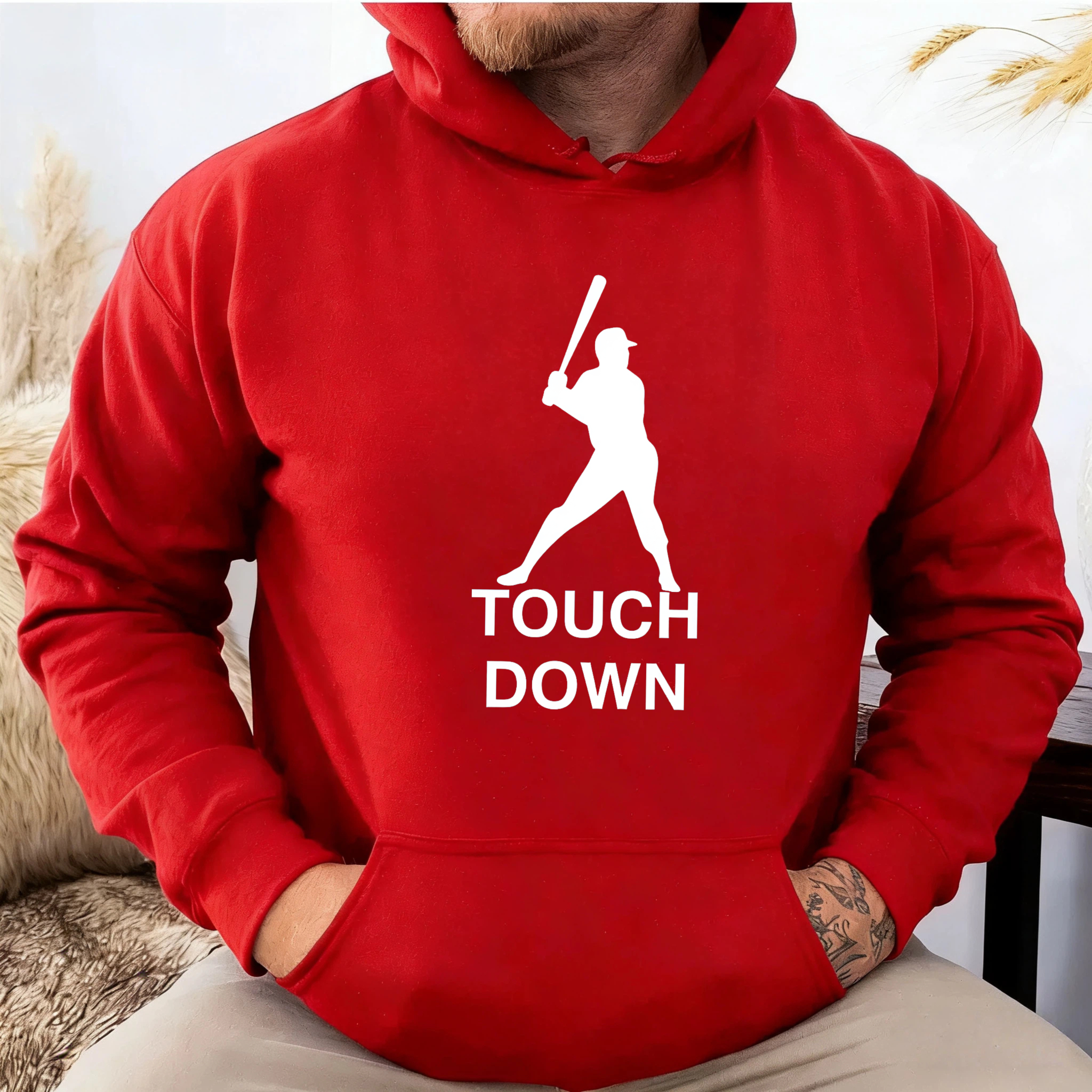 Dorawear™ Touch Down Baseball Player Hoodie Sweatshirt Unisex Casual Sport Wear For Men And Women