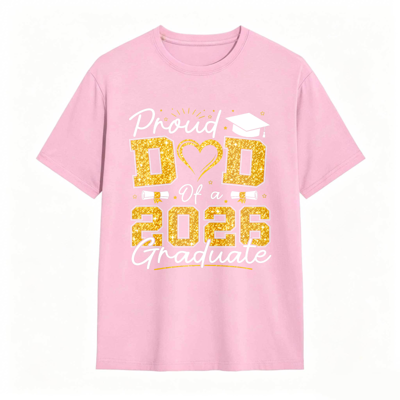Dorawear™ Proud Dad Of A 2026 Graduate Graduation Cap Heart And Bow Tie Design Unisex Classic T-shirt