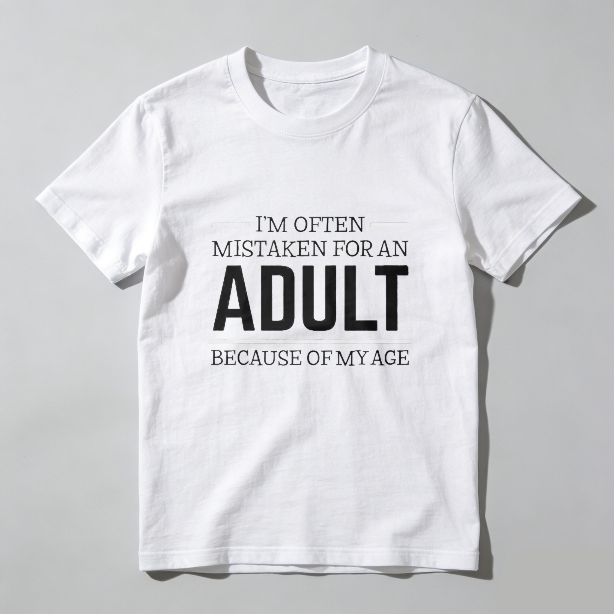 Dorawear I Am Often Mistaken For An Adult Because Of My Age Pure Cotton Short Sleeve T Shirt