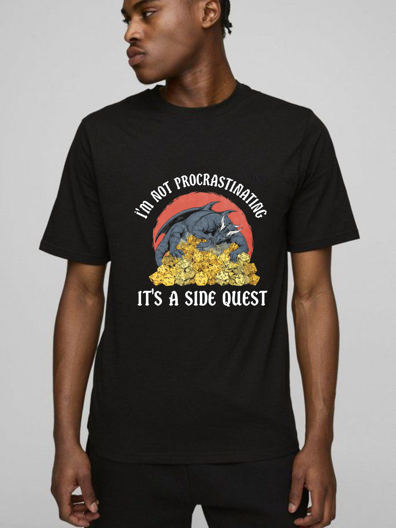 Dorawear™ Dragon Hoard Procrastination Side Quest Pure Cotton Short Sleeve T-Shirt-Dorawear