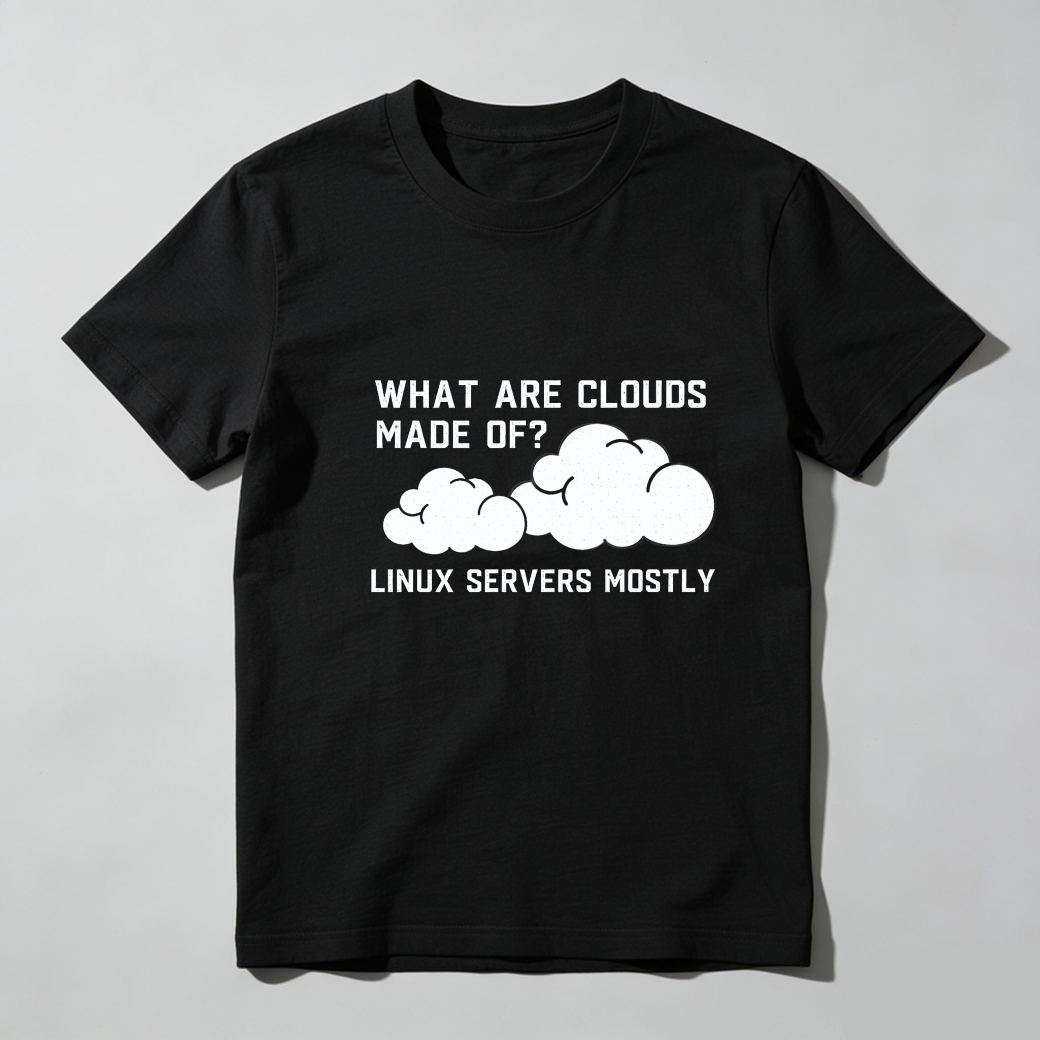 Dorawear™ What Are Clouds Made Of Linux Servers Mostly Pure Cotton Short Sleeve T Shirt-Dorawear