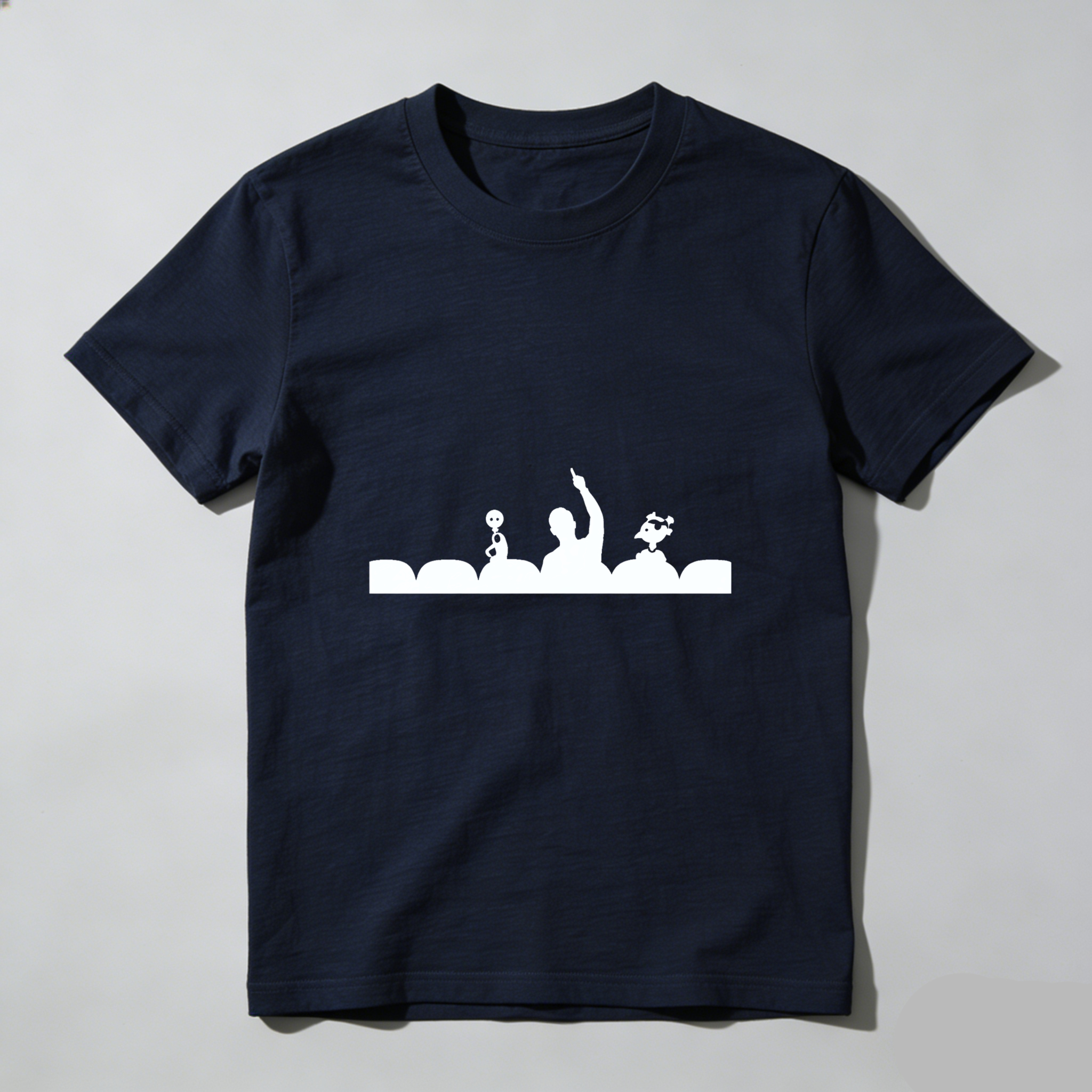 Dorawear™ Dancing Silhouettes White Print Pure Cotton Short Sleeve T Shirt-Dorawear