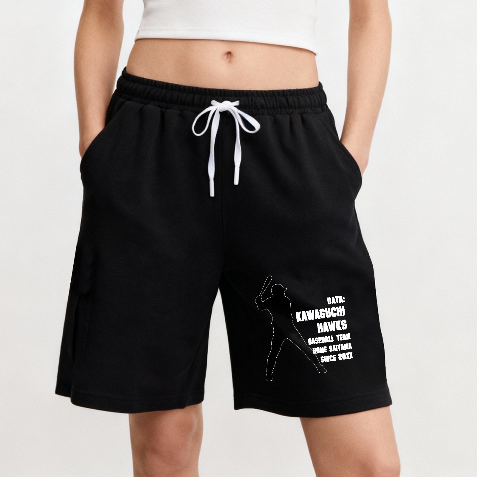 Dorawear™ Baseball Player Silhouette With Team Name And Details Shorts-Dorawear