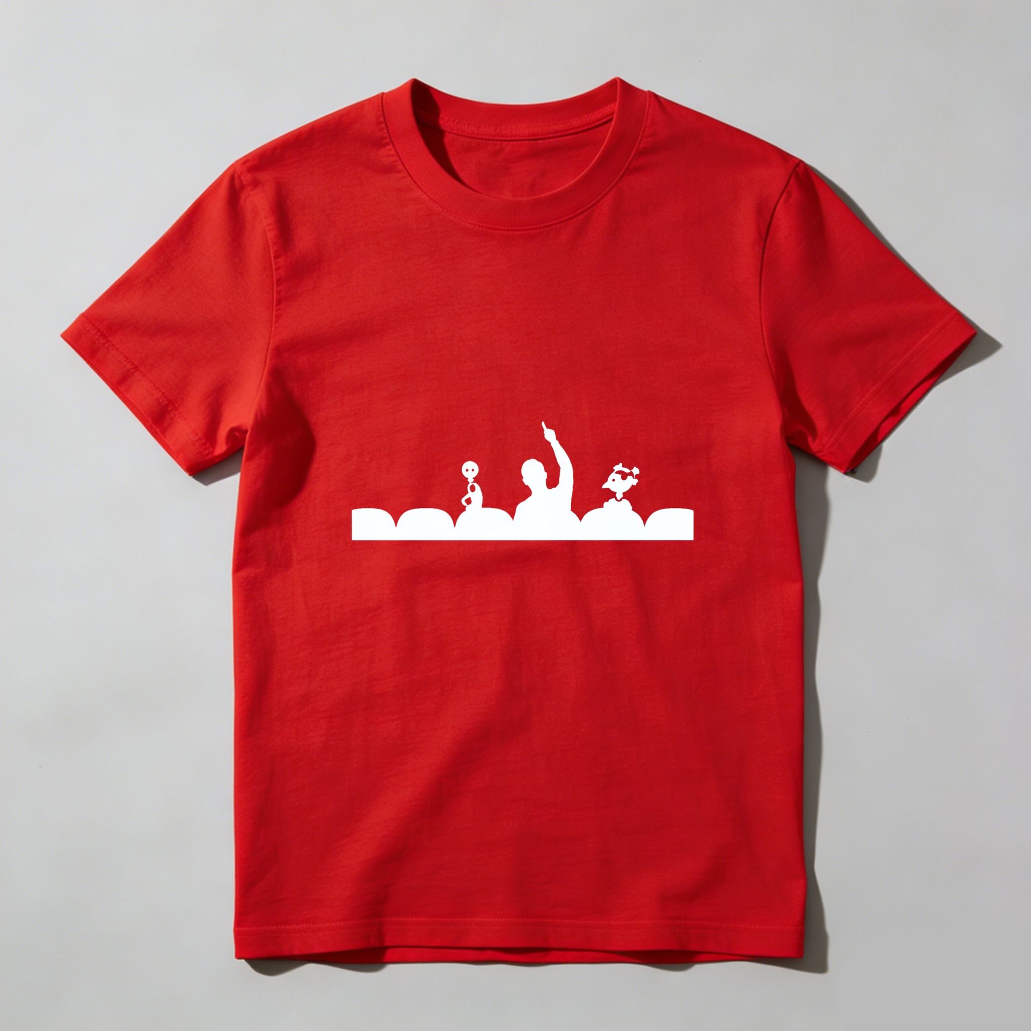 Dorawear™ Dancing Silhouettes White Print Pure Cotton Short Sleeve T Shirt-Dorawear