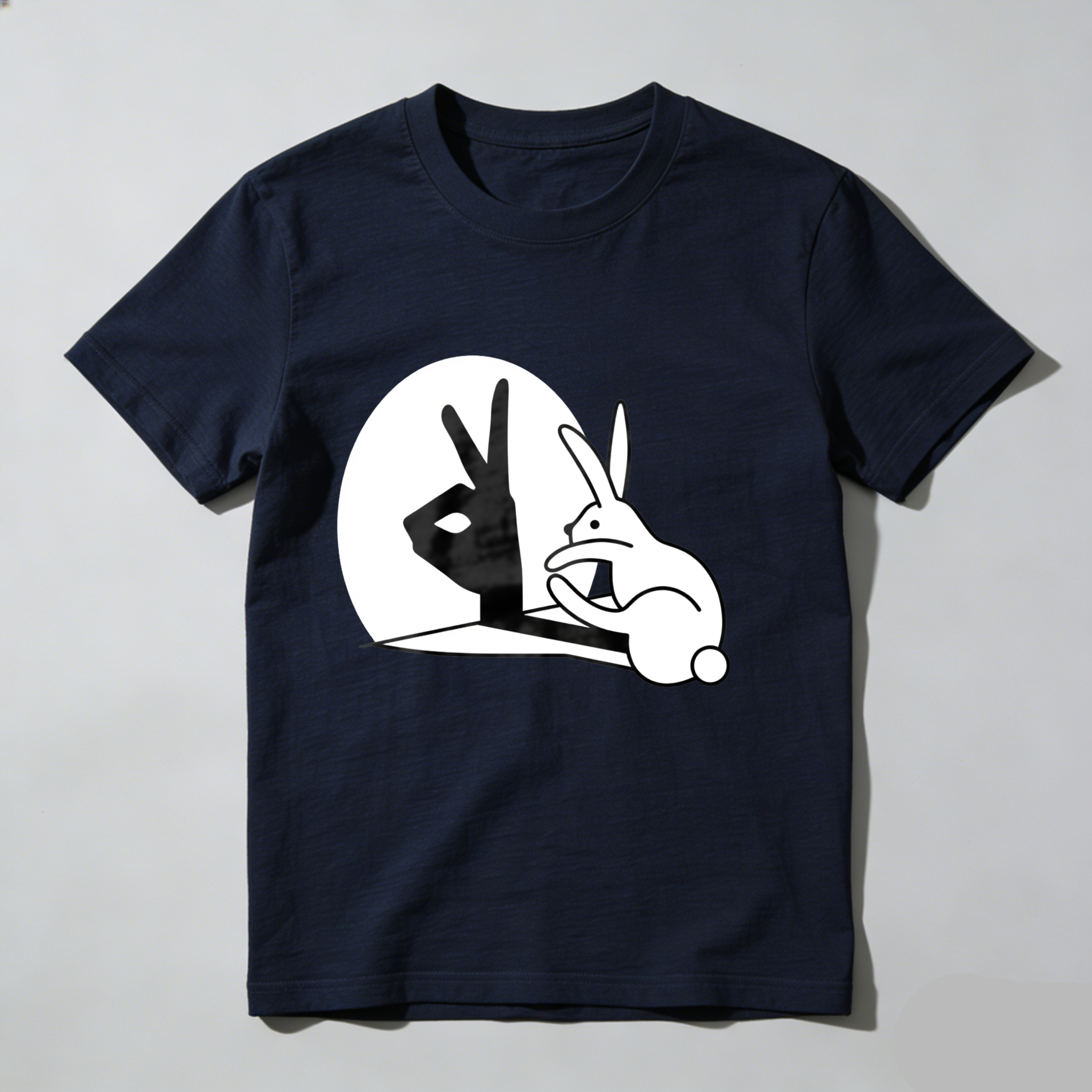 Dorawear™ Rabbit Making Peace Sign In Moon T Shirt