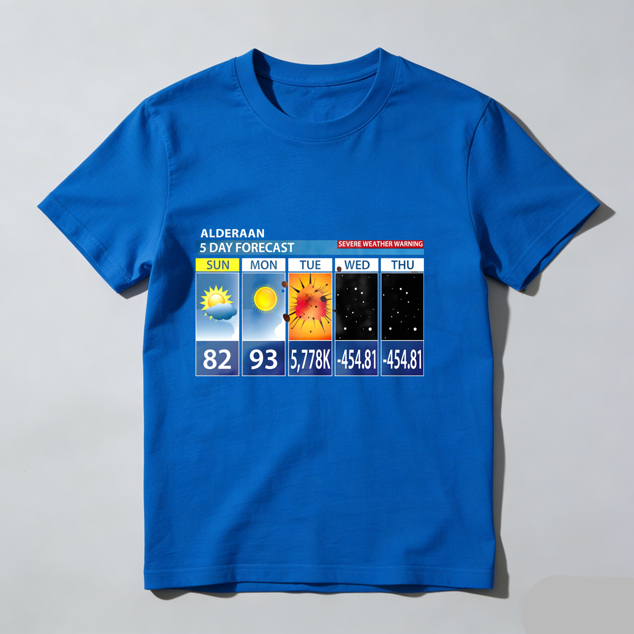 Dorawear™ Alderaan Weather Forecast With Extreme Temperatures T Shirt