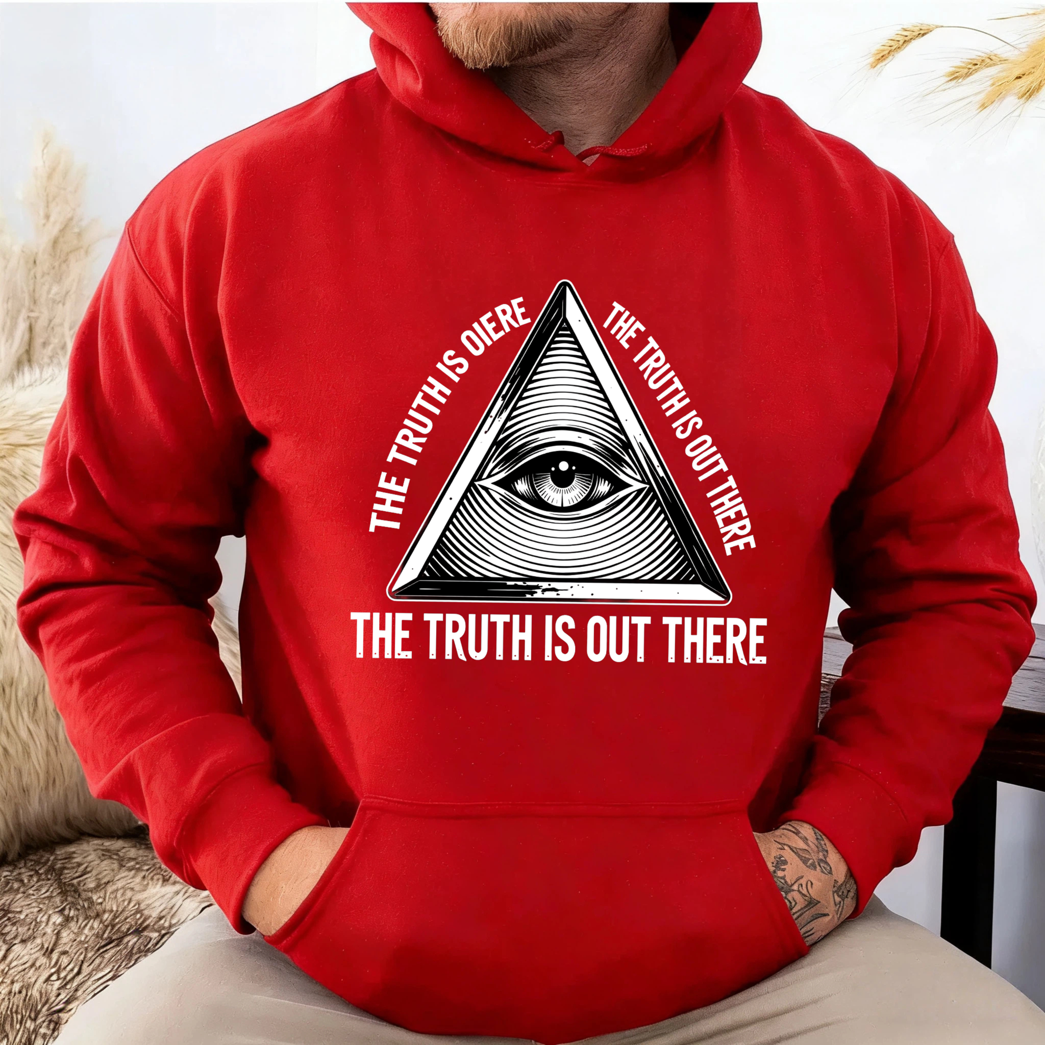 Dorawear™ The Truth Is Out There All Seeing Eye Hoodie Black Sweatshirt With Eye In Pyramid Design For Men And Women Xl-Dorawear