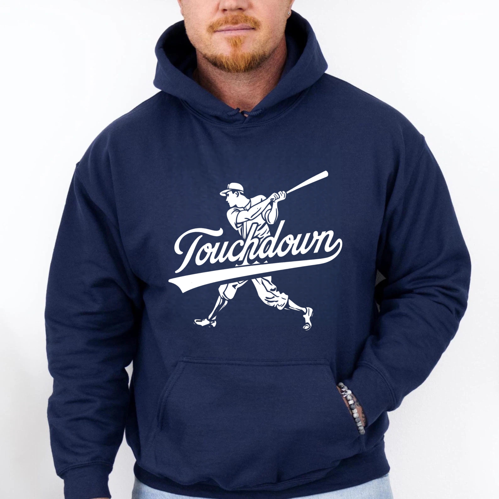 Dorawear™ Touchdown Baseball Player Hoodie Men Women Unisex Sweatshirt Sport Graphic Pullover Casual Wear Black-Dorawear