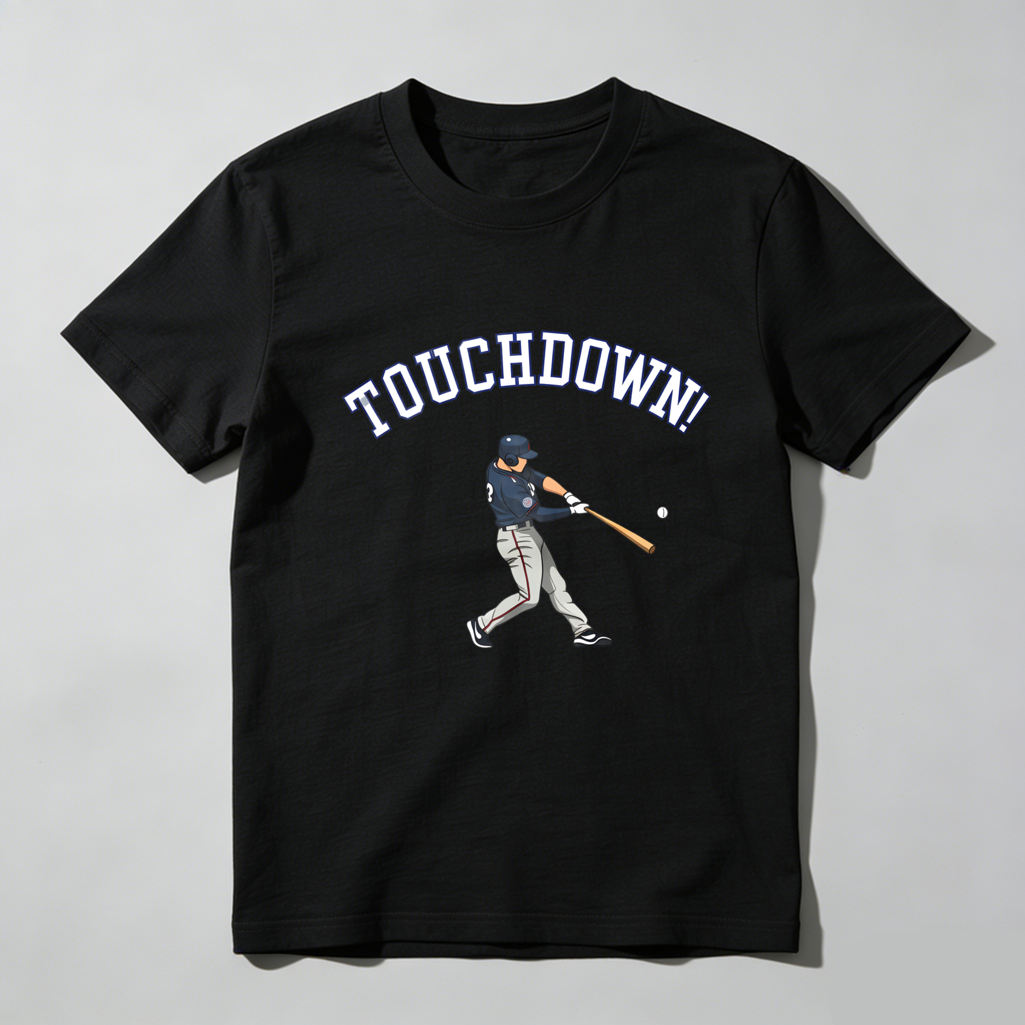 Dorawear™ Dynamic Baseball Player Touchdown Bat Swing T-Shirt