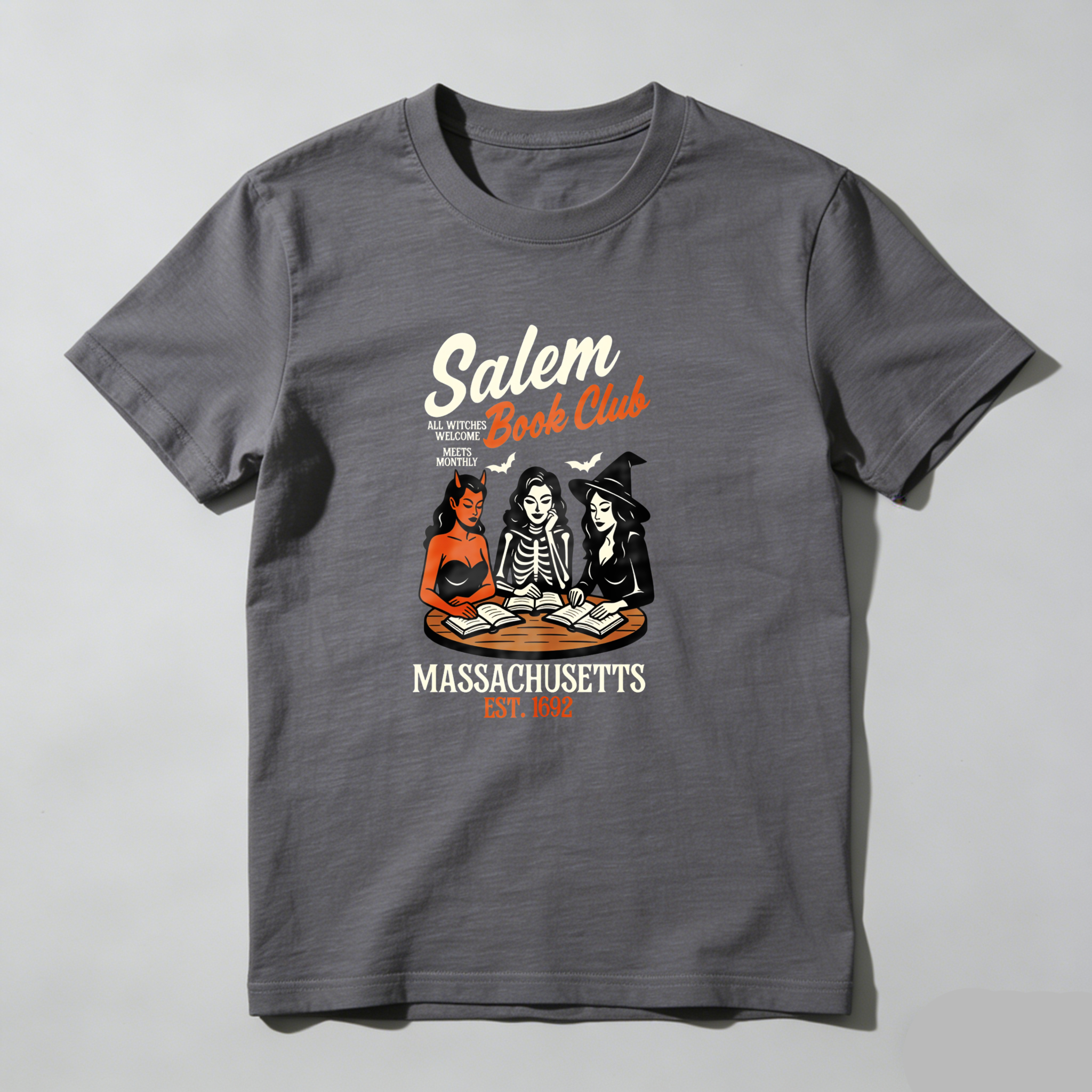 Dorawear™ Salem Book Club Witches Reading Books Massachusetts Est 1692 T Shirt