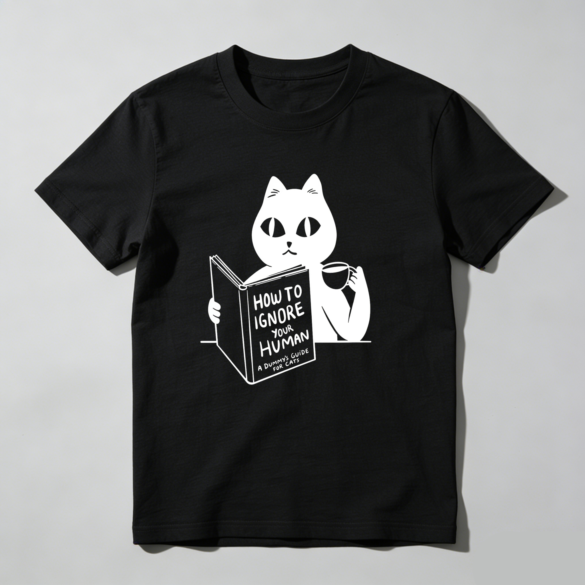 Dorawear Cat Reading Book How To Ignore Your Human T Shirt