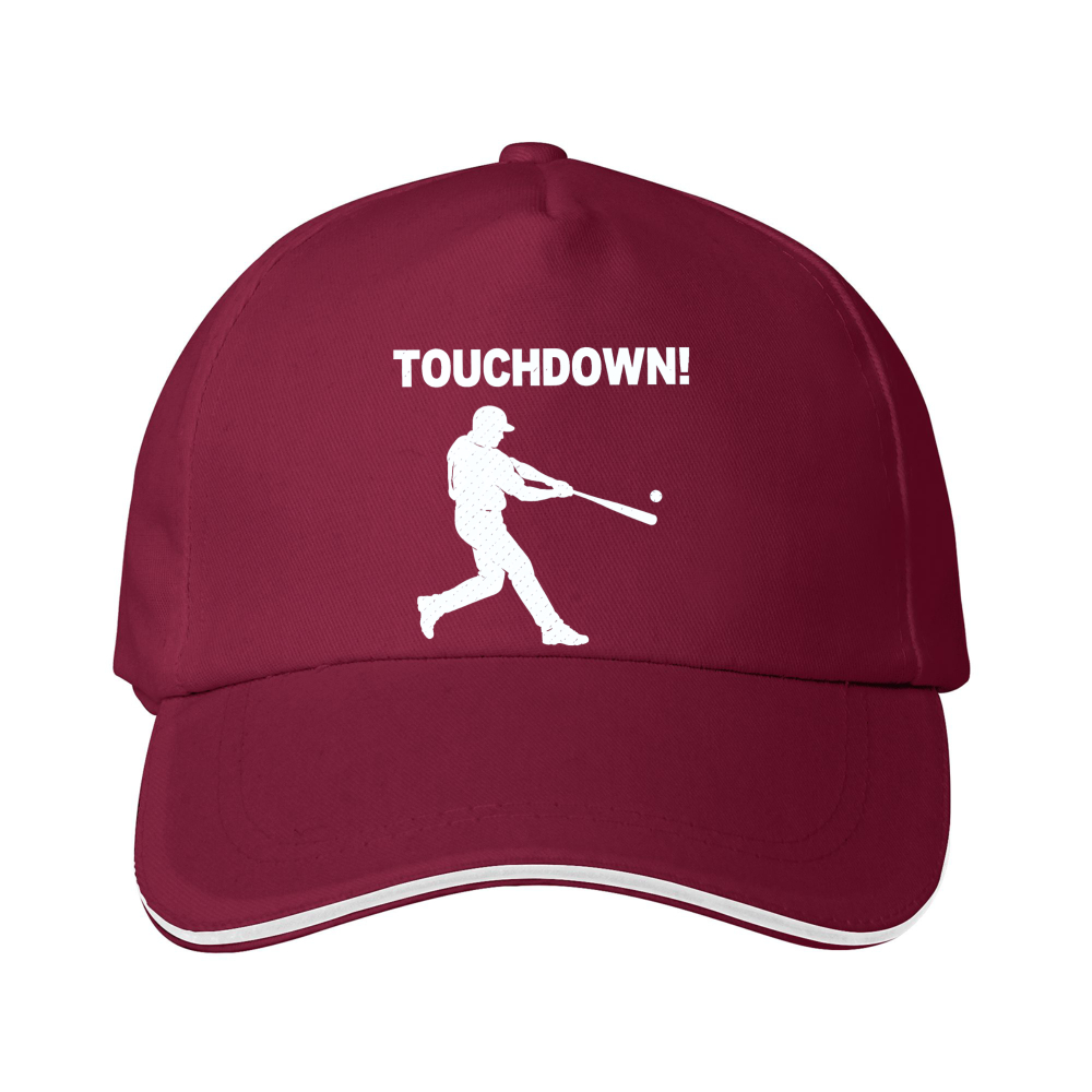 Dorawear™ Baseball Cap Touchdown Text And Baseball Player Silhouette Sports Game