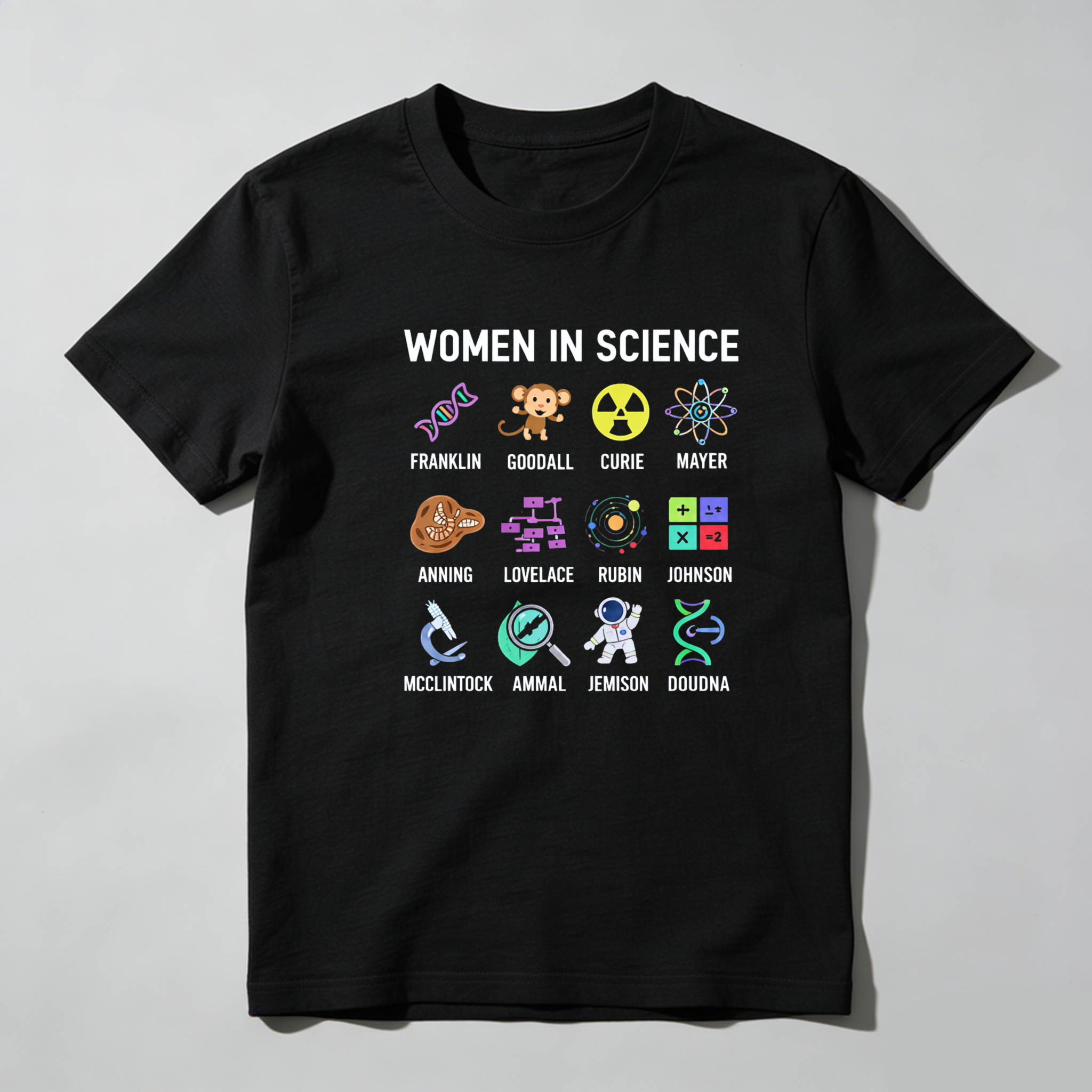 Dorawear™ Women In Science Icons Pure Cotton Short Sleeve T Shirt-Dorawear
