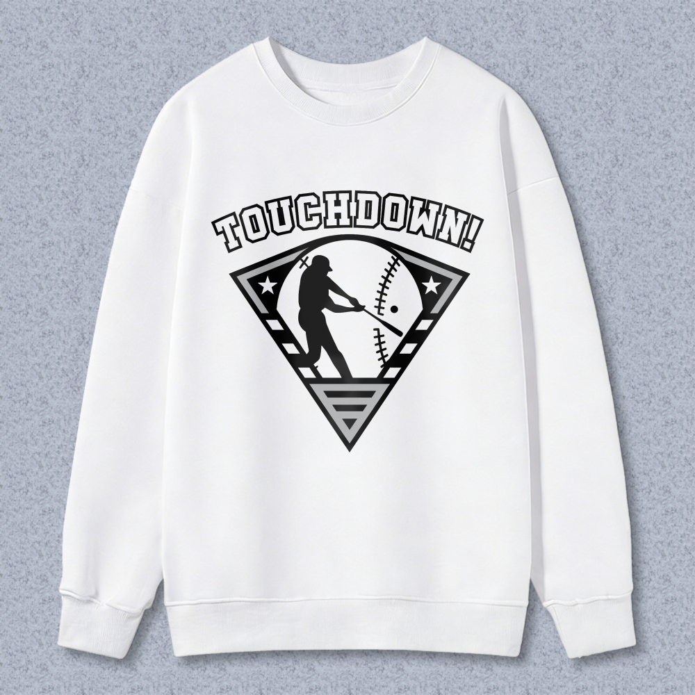 Dorawear™ Baseball Player With Bat And Ball In Diamond Design Touchdown Unisex Classic Sweatshirt