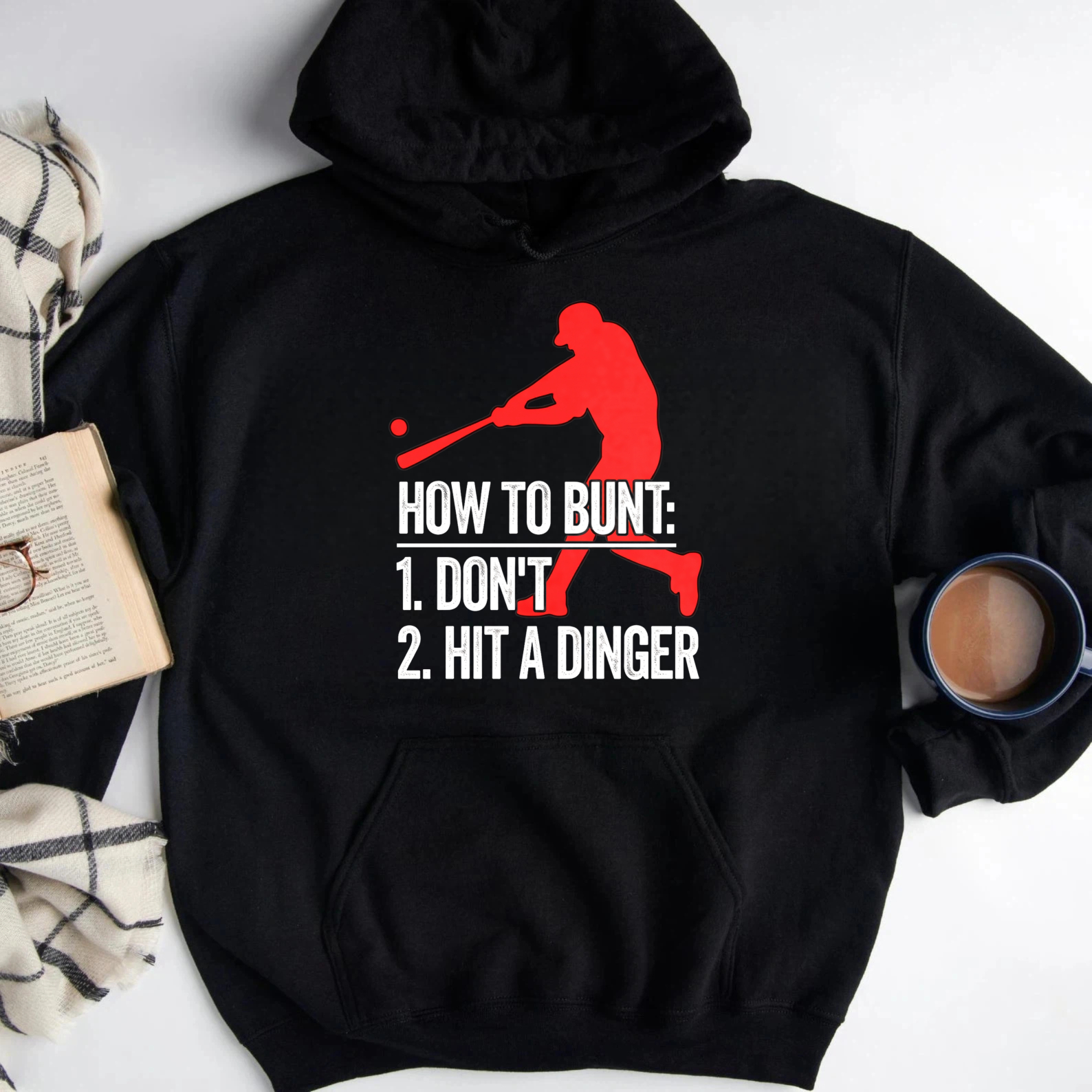 Dorawear™ How To Bunt Dont Hit A Dinger Baseball Hoodie For Men And Women Funny Sports Sweatshirt With Humor Graphic Design-Dorawear