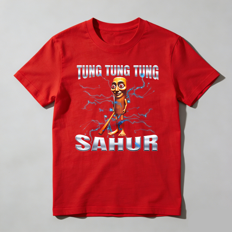 Dorawear™ Unisex Cotton Graphic T Shirt Featuring Tung Tung Tung Sahur Design Comfortable Trendy Casual Tee