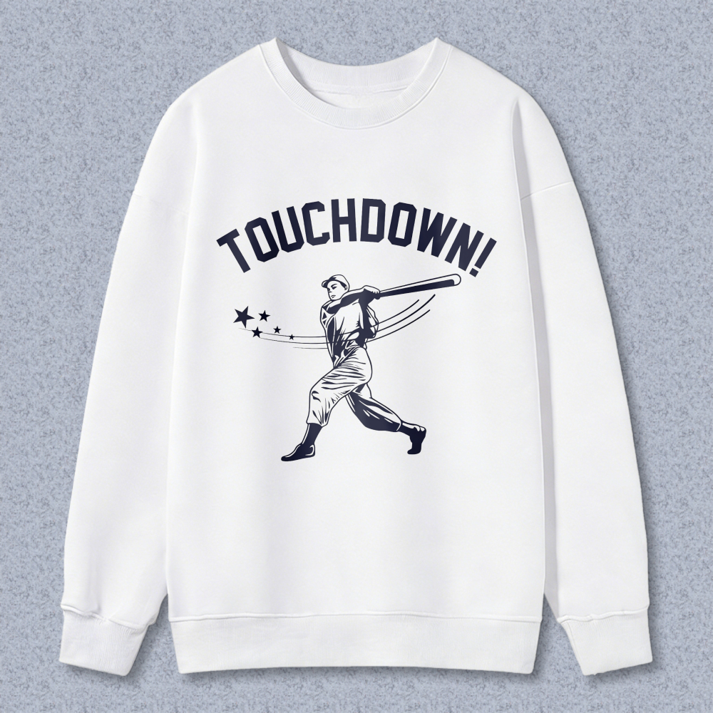Dorawear™ Touchdown Baseball Player With Bat And Stars Unisex Classic Sweatshirt