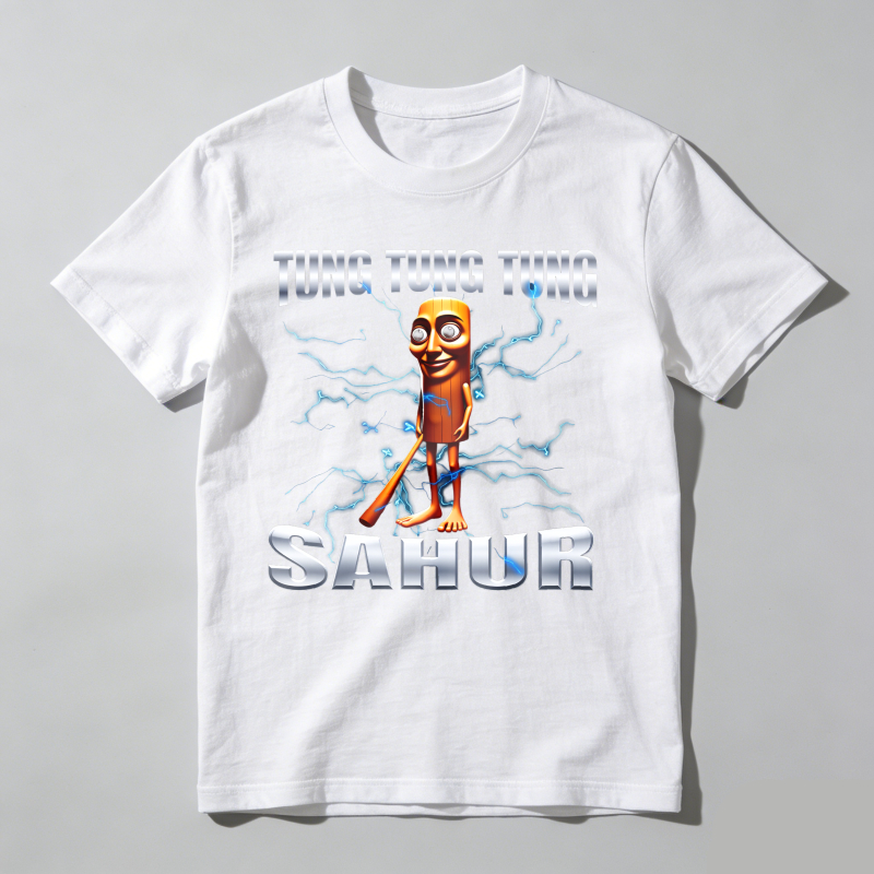Dorawear™ Unisex Cotton Graphic T Shirt Featuring Tung Tung Tung Sahur Design Comfortable Trendy Casual Tee