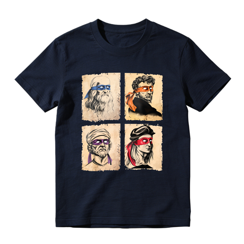 Dorawear™ Four Historical Figures With Colorful Eye Patches Unisex Classic T-shirt
