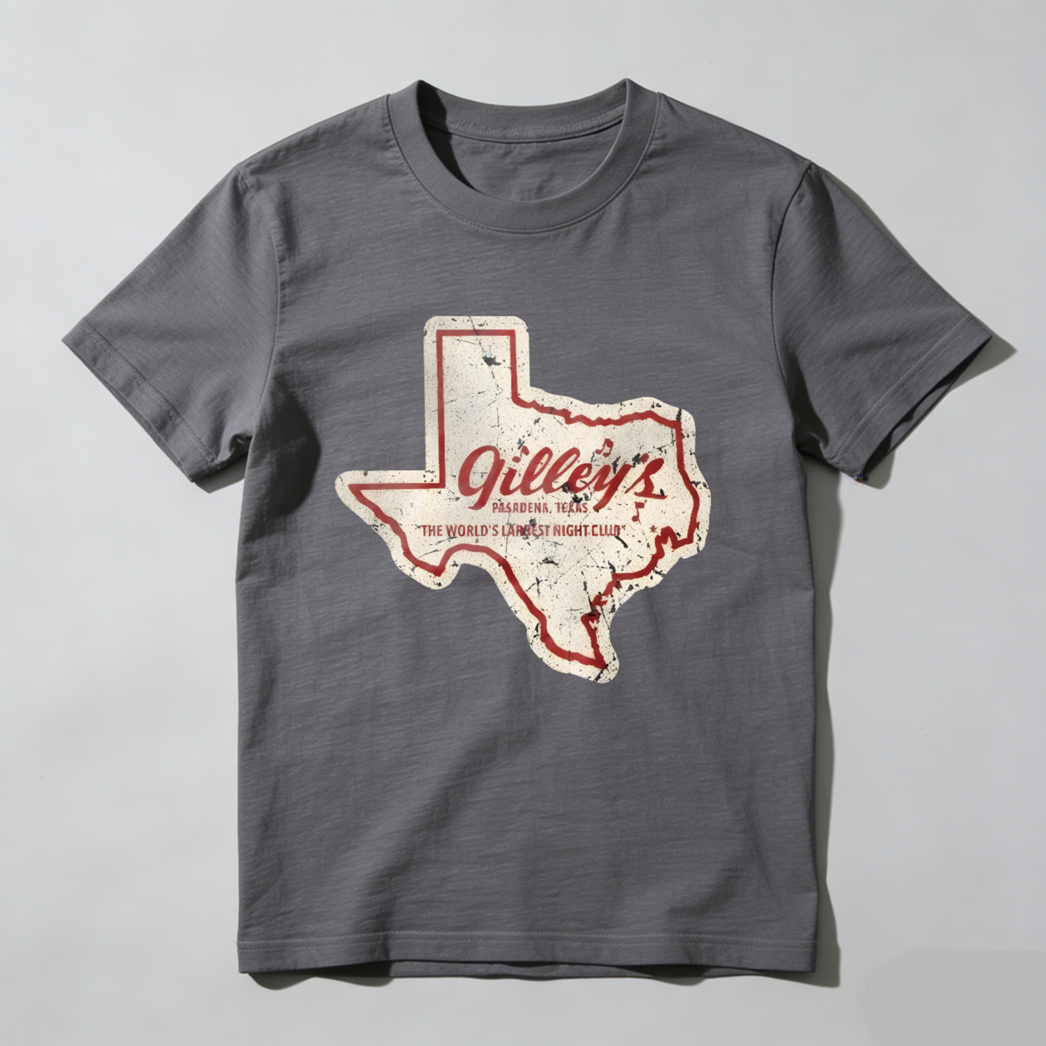 Dorawear™  Texas State Outline With Gilley's Text T Shirt