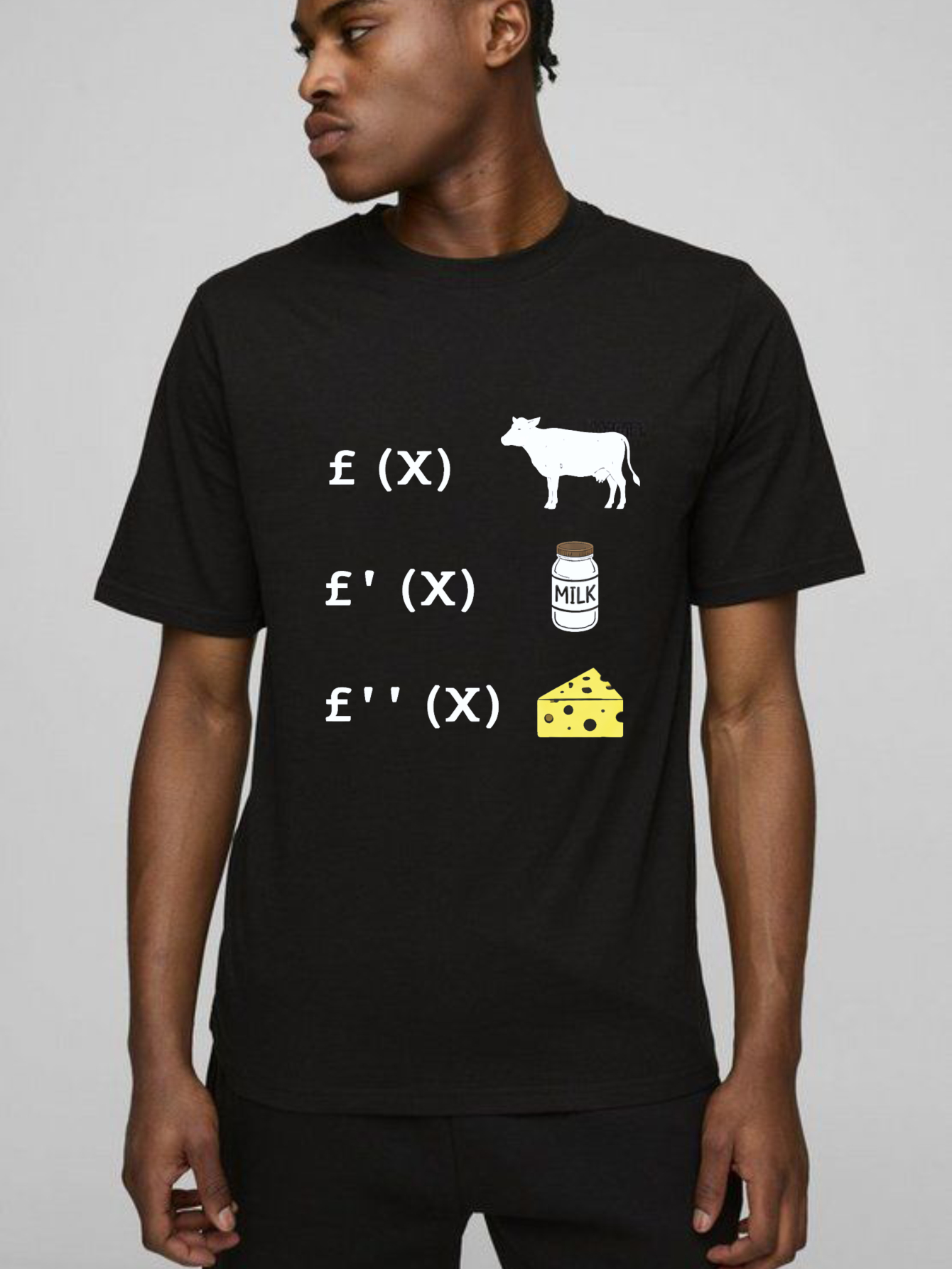 Dorawear™ Cow Milk Cheese Math Pure Cotton Short Sleeve T Shirt-Dorawear