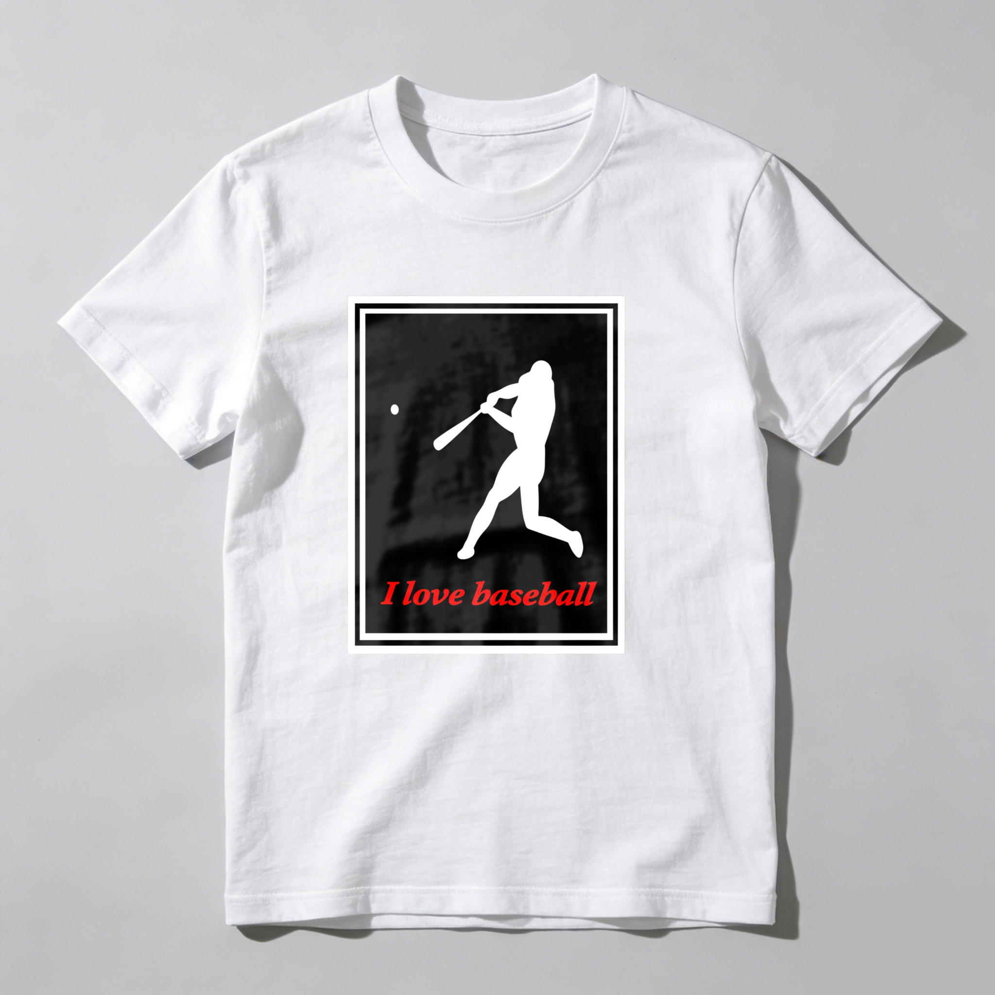 Dorawear™ Baseball Player Silhouette With Text I Love Baseball  T Shirt