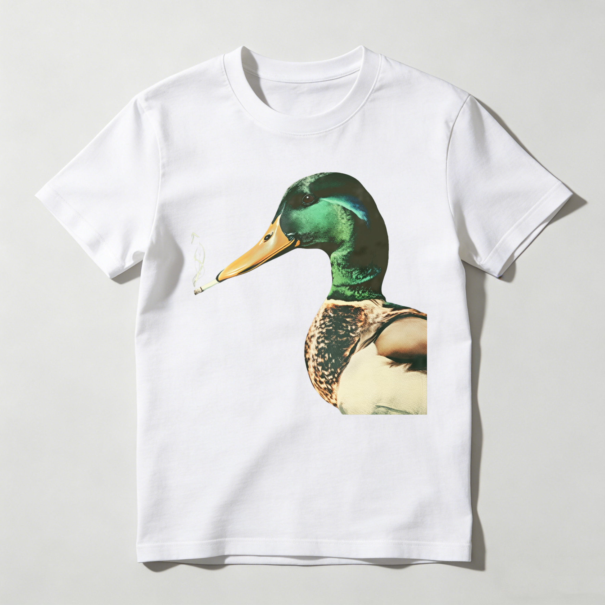 Dorawear™ Duck Smoking Cigarette Realistic Print T Shirt
