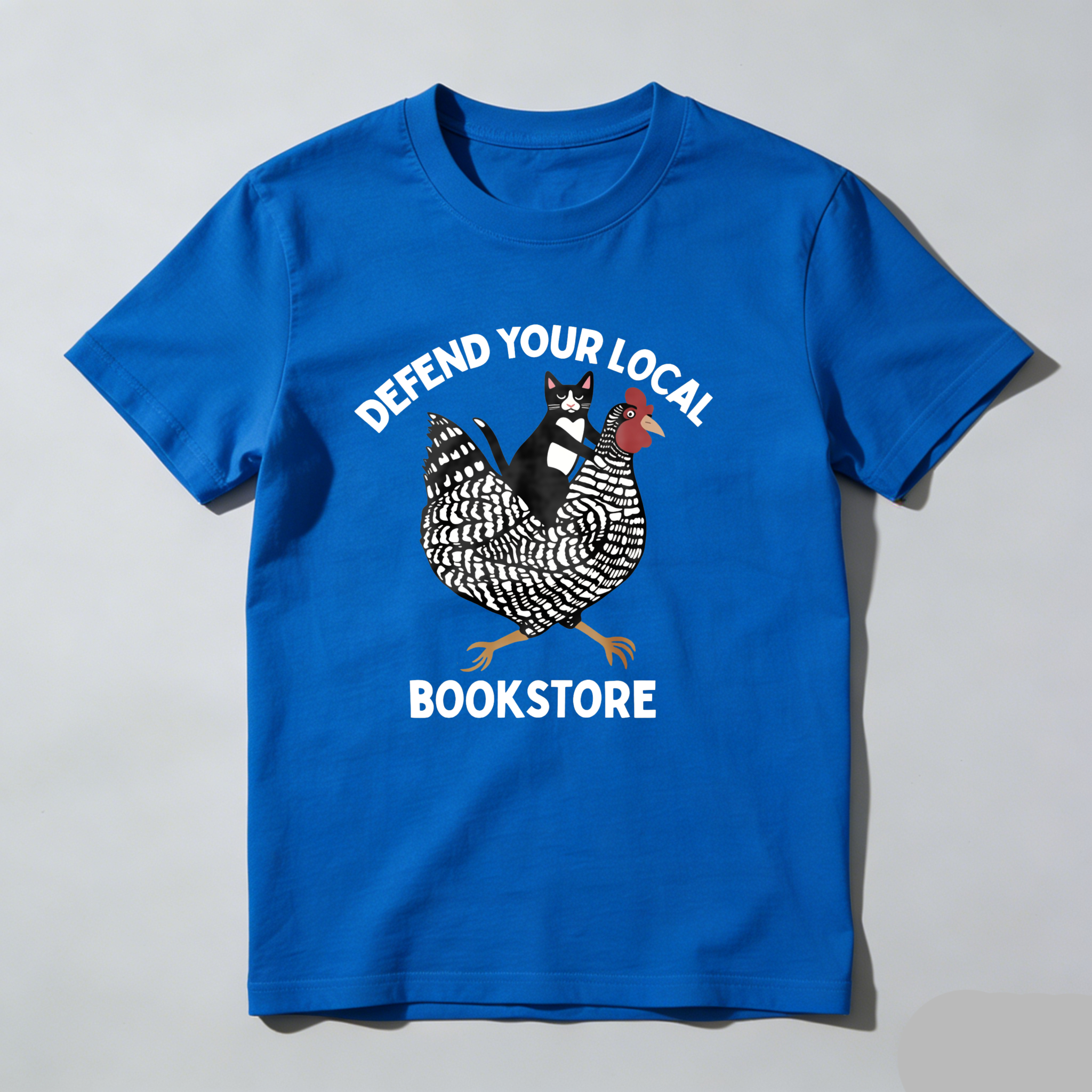 Dorawear™ Defend Your Local Bookstore Chicken Pattern T Shirt