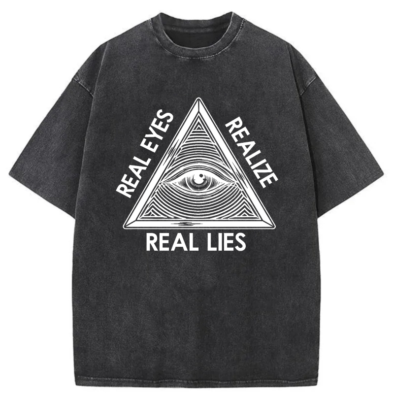 Dorawear™  Real Eyes Realize Real Lies Washed Cotton T-Shirt