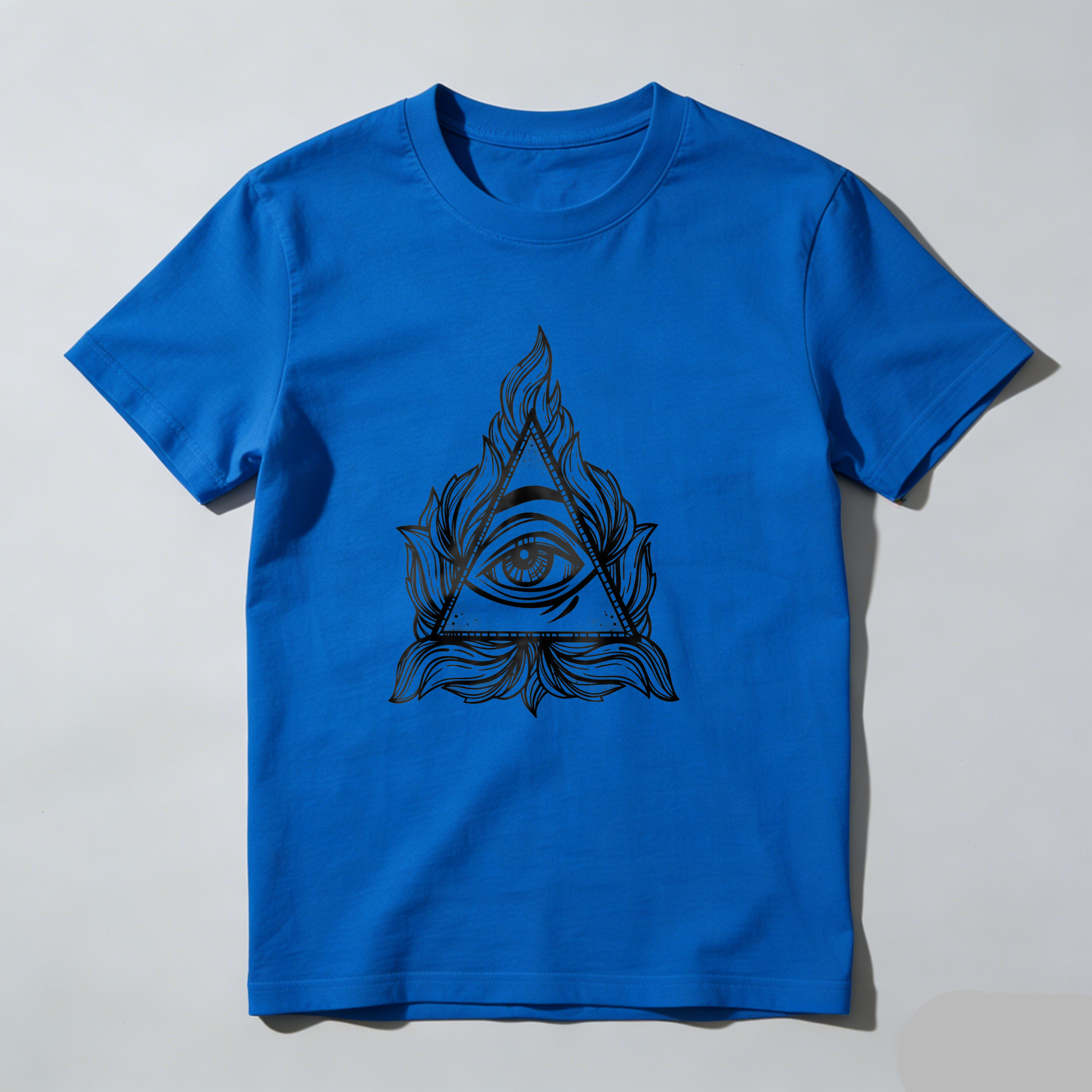 Dorawear™Eye Within Triangle Flames Pattern  T Shirt