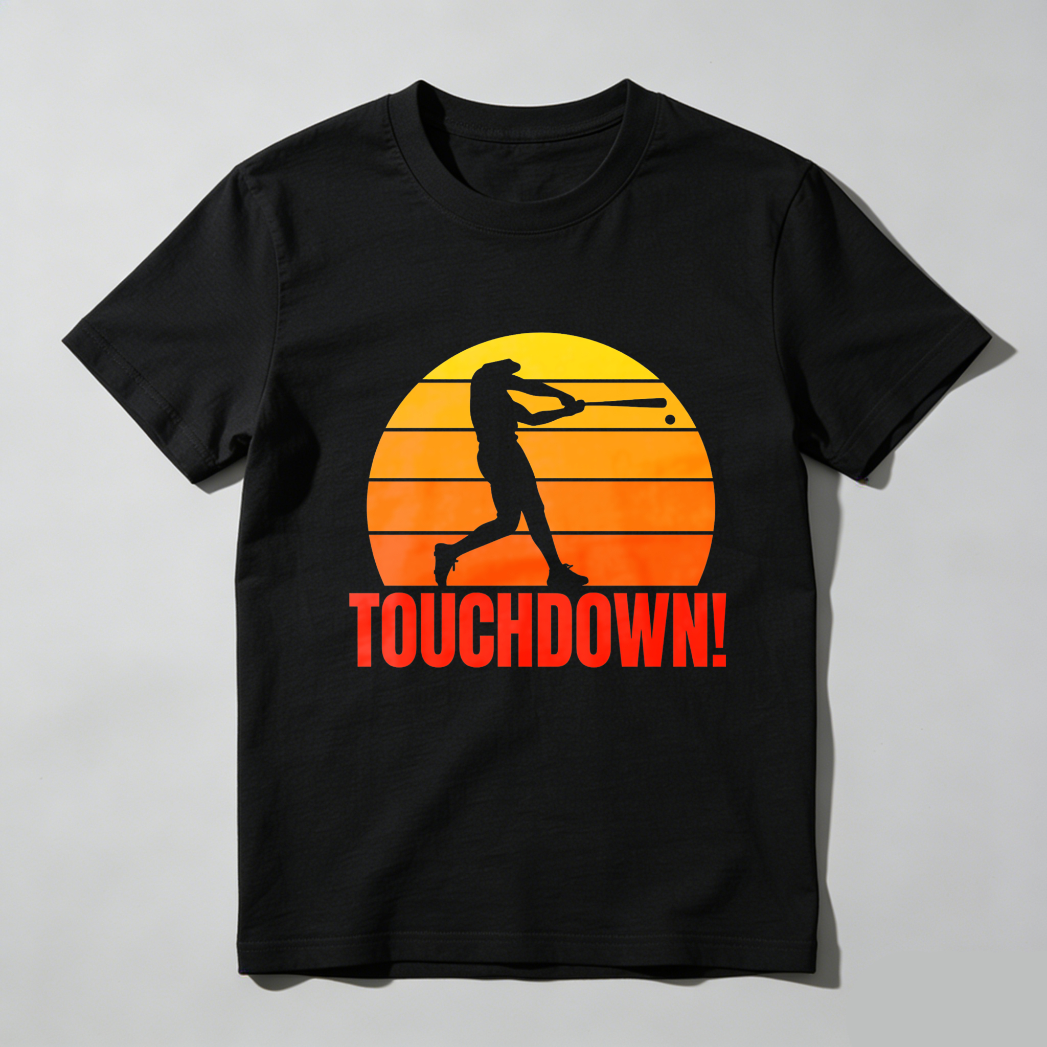 Dorawear™ Sunset Silhouette Baseball Player Touchdown  T Shirt
